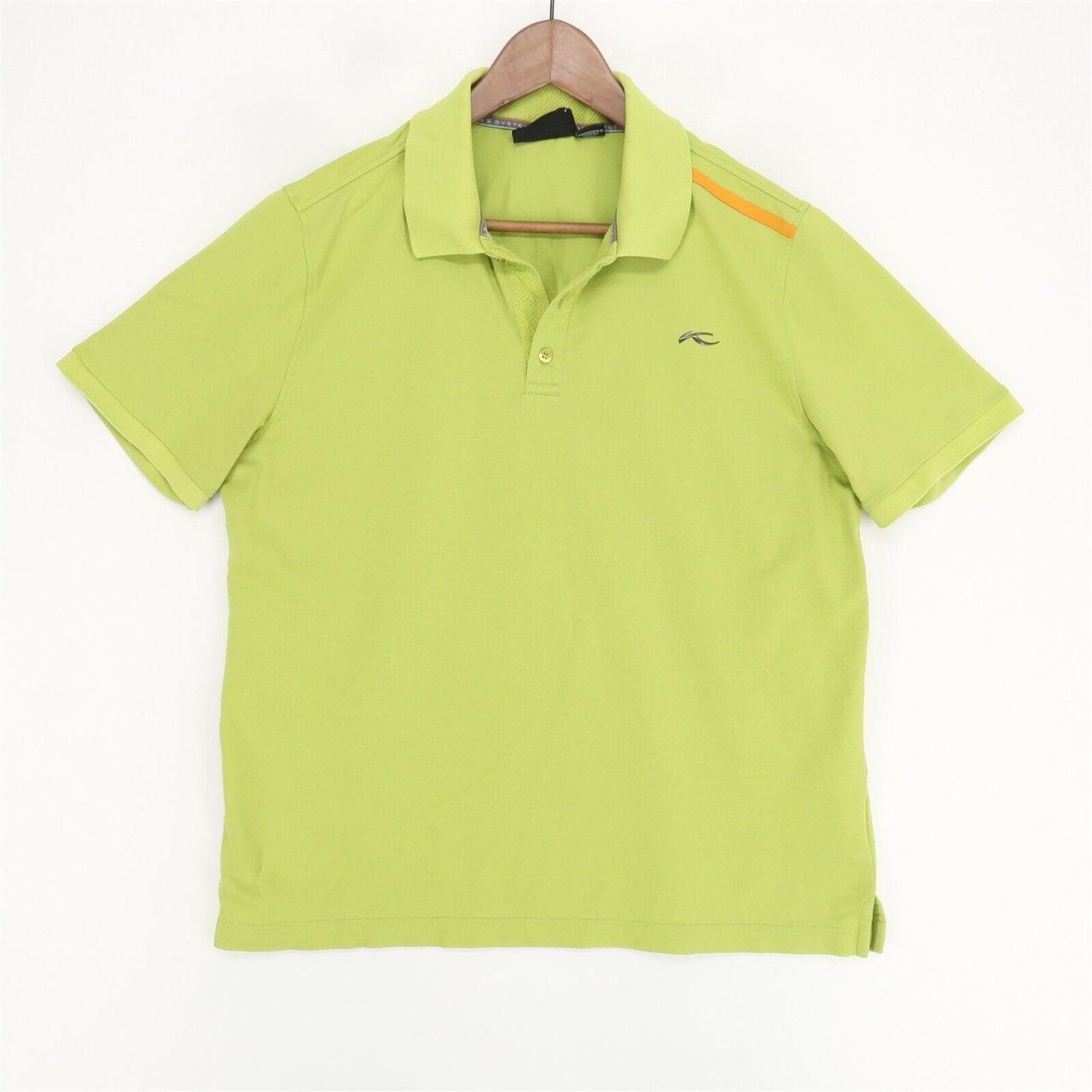 Kjus Golf Polo Shirt Mens XL Lime Green Short Sleeve... Depop