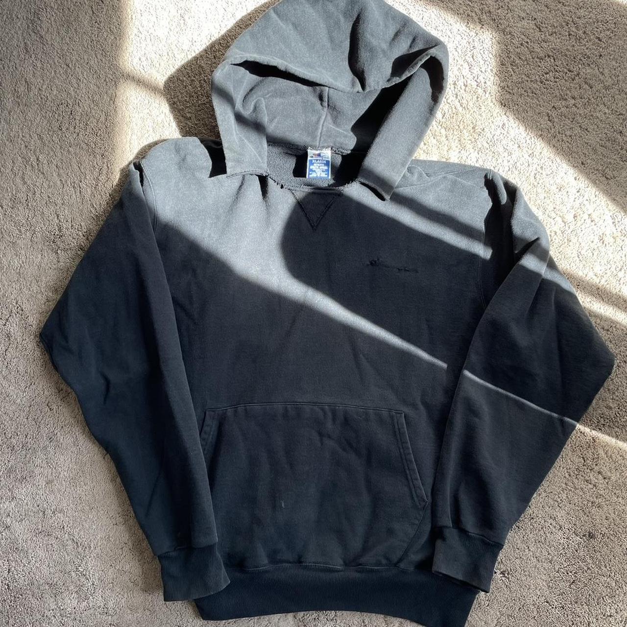 Champion Men's Black Hoodie | Depop