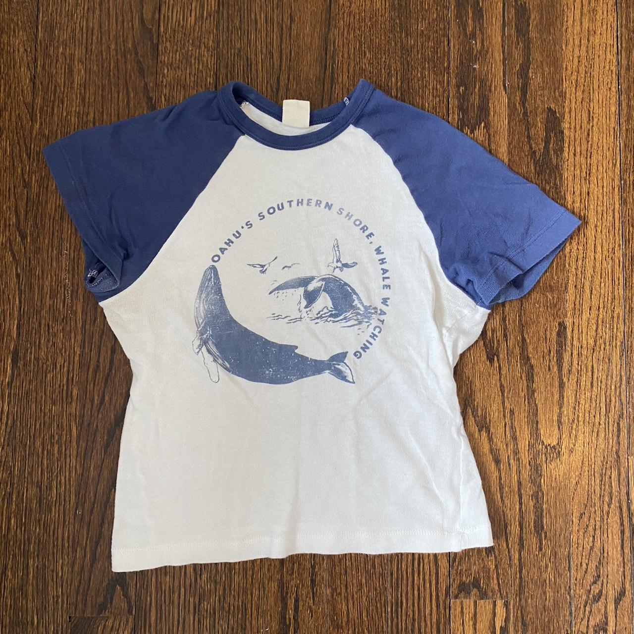 Urban outfitters baseball baby tee with Oahu whale... Depop