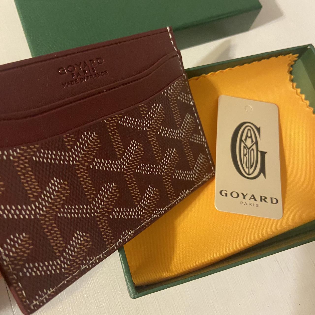 Goyard card cheap holder burgundy