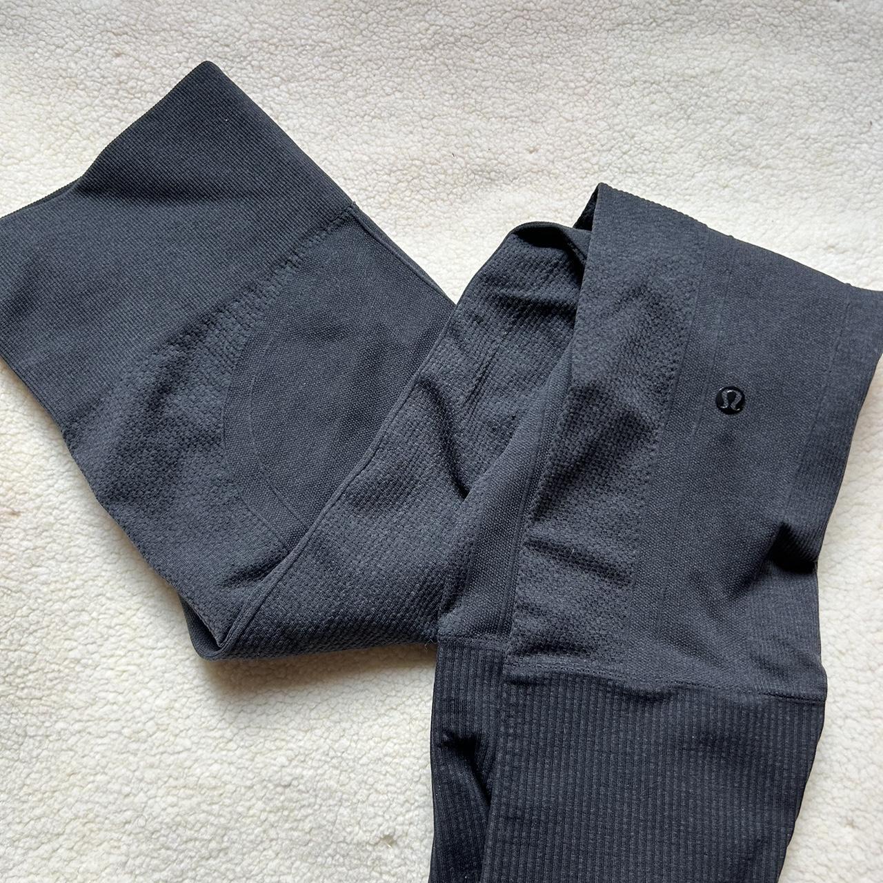 Black Lululemon leggings Ribbed Barely worn No tag,... - Depop