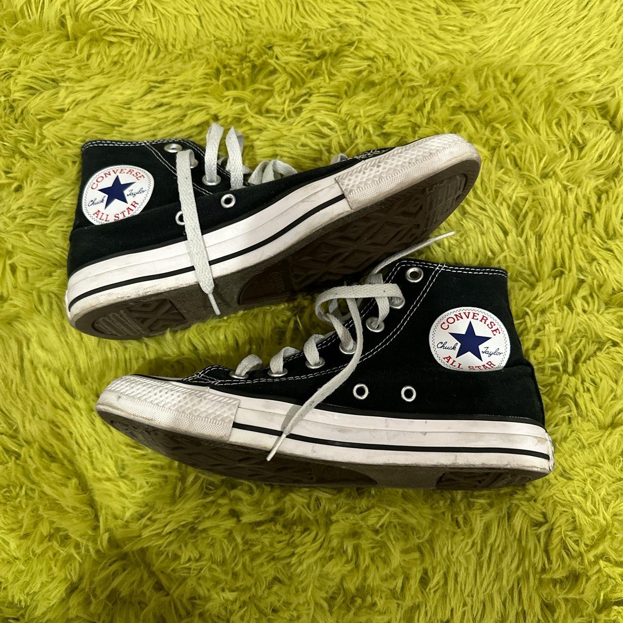 black converse size 7 women's #converse... - Depop