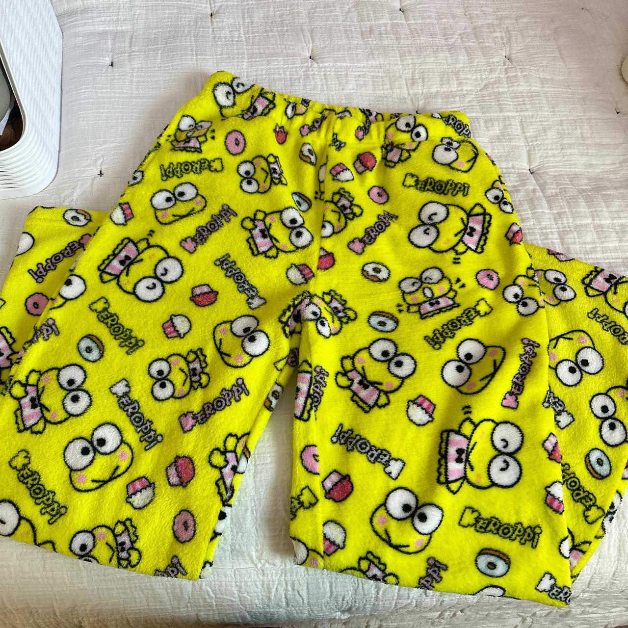 keroppi fluffy sanrio pajama pants size M forever... - Depop