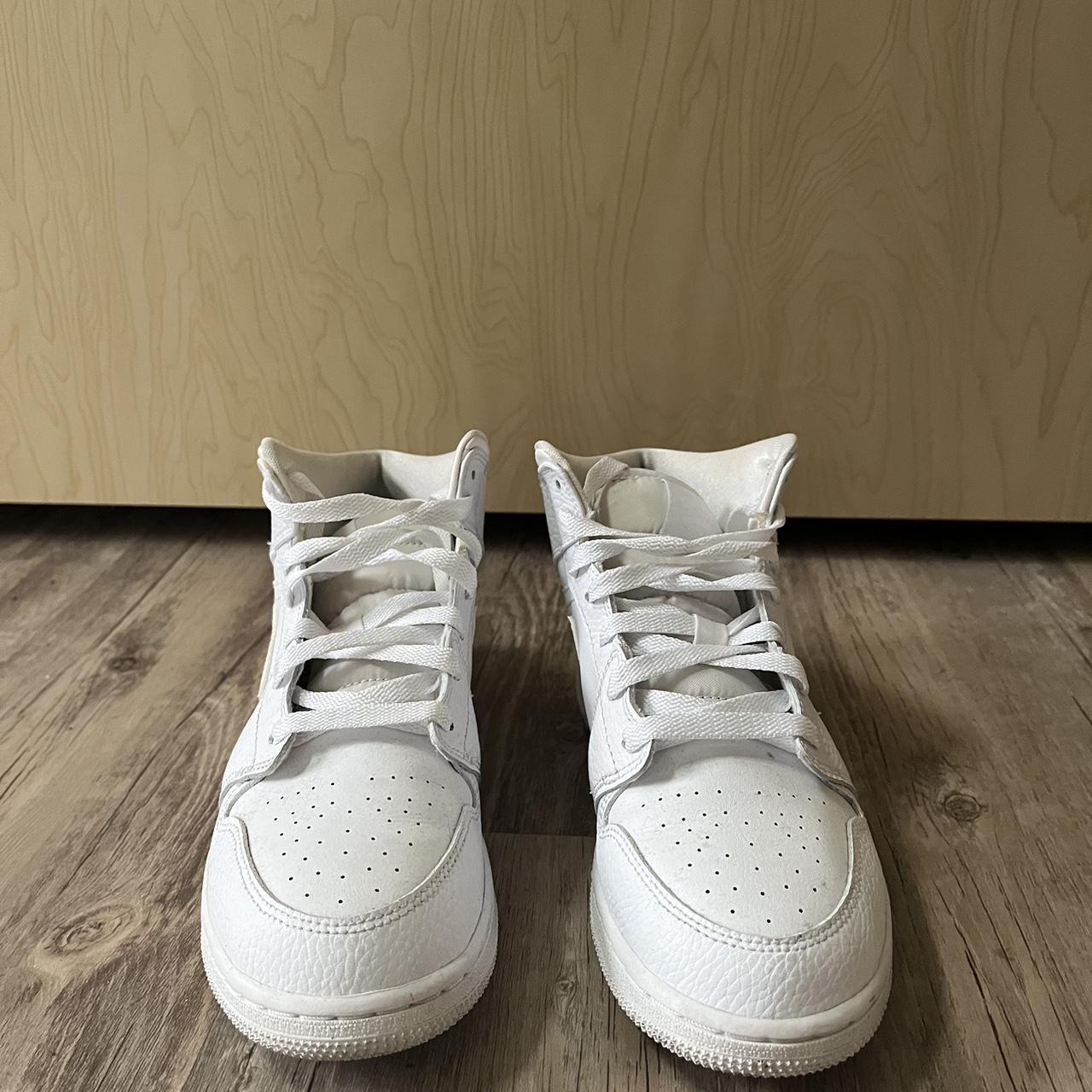 Nike Air Jordan triple white mids - Depop