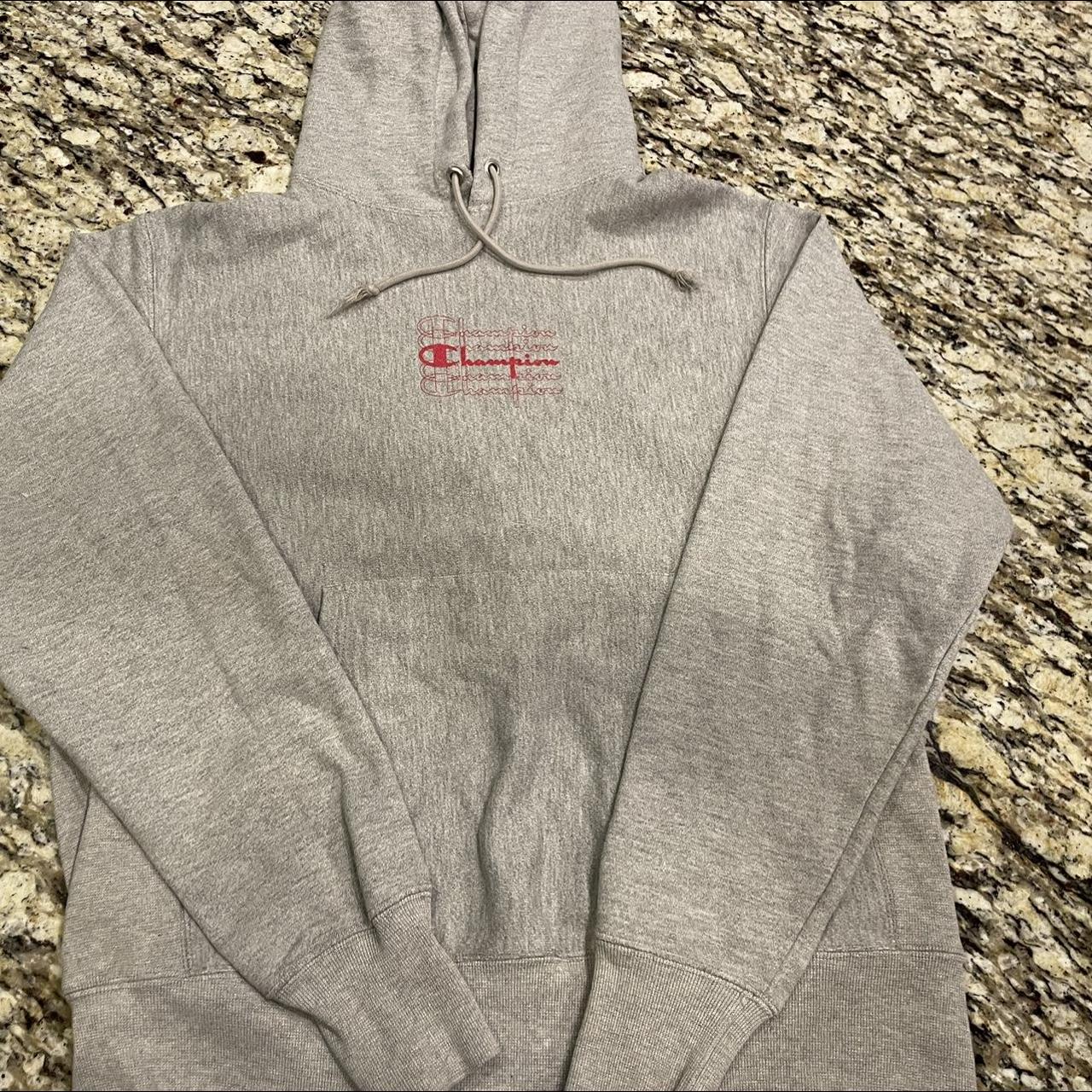 Supreme x Champion Hoodie Mens Medium gray box logo Pullover