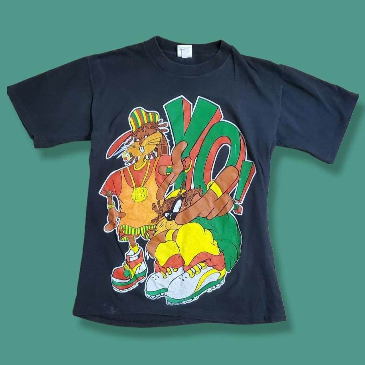 Vintage 90s Looney Tunes Taz & Bugs Bunny Hip Hop T Shirt