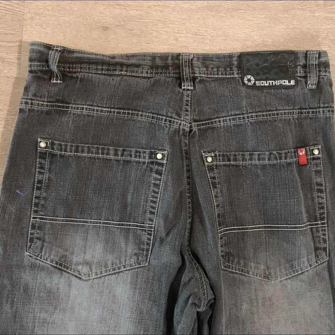 Black Southpole baggy jeans size 38 Small Paint... - Depop
