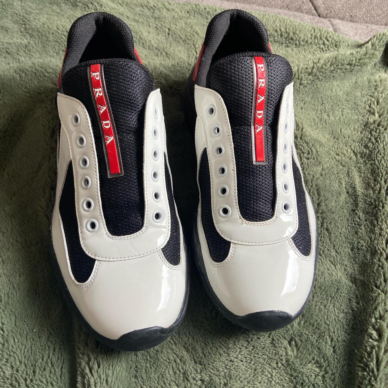 Y2K Vintage Prada Sneakers White black red