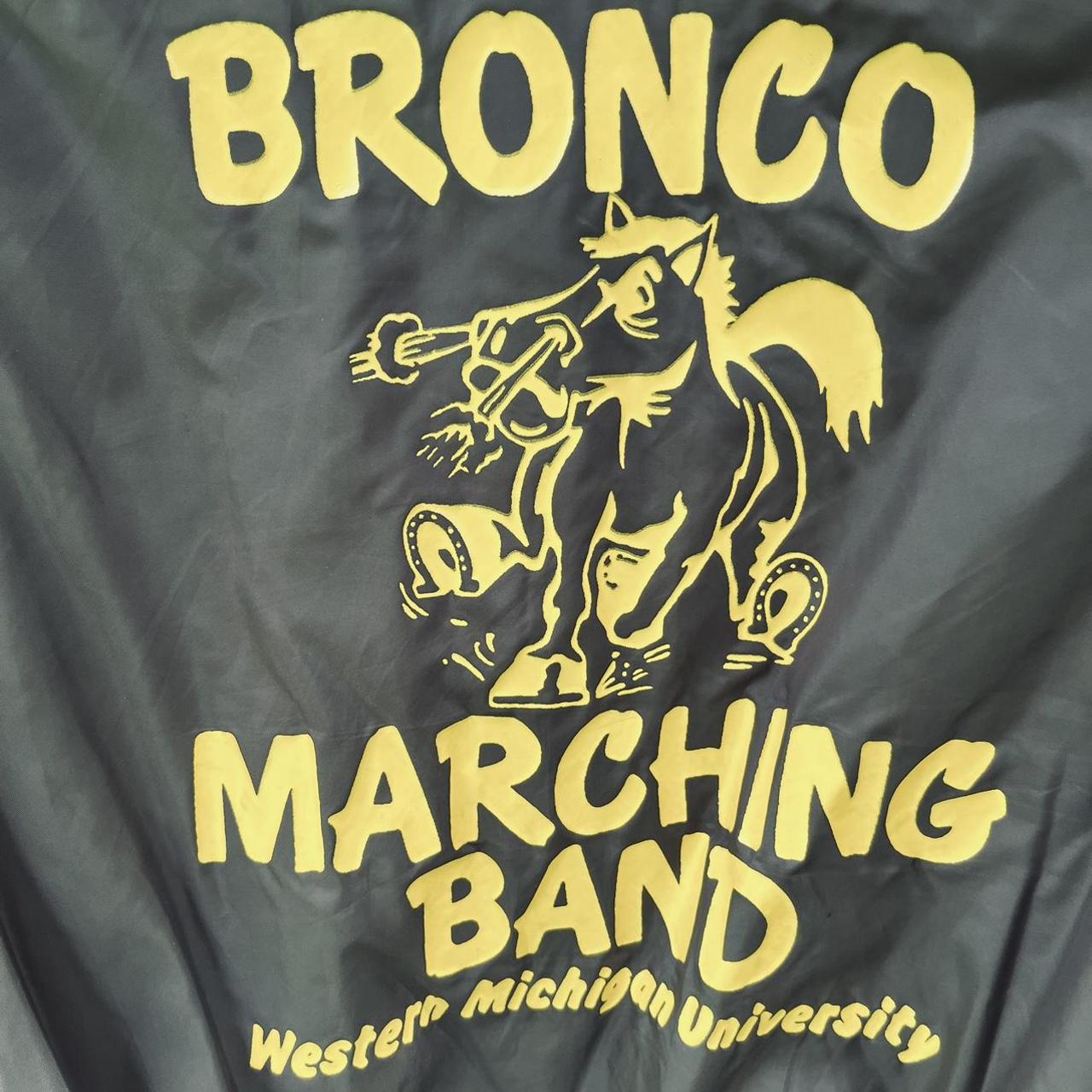 Western Michigan Bronco Marching Band Nylon Jacket Vintage 1980's