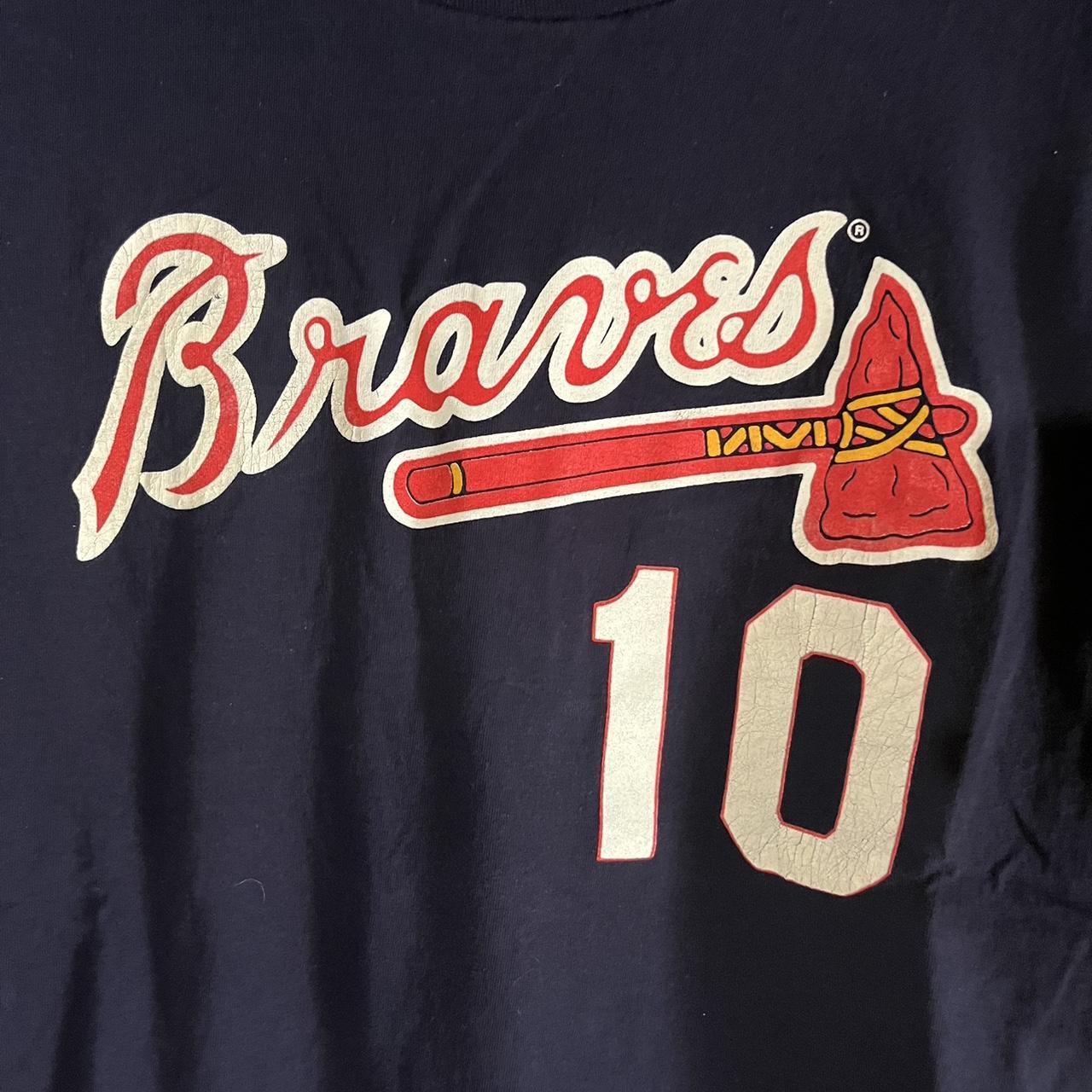 Vintage MLB Majestic Atlanta Braves Chipper Jones 10 - Depop