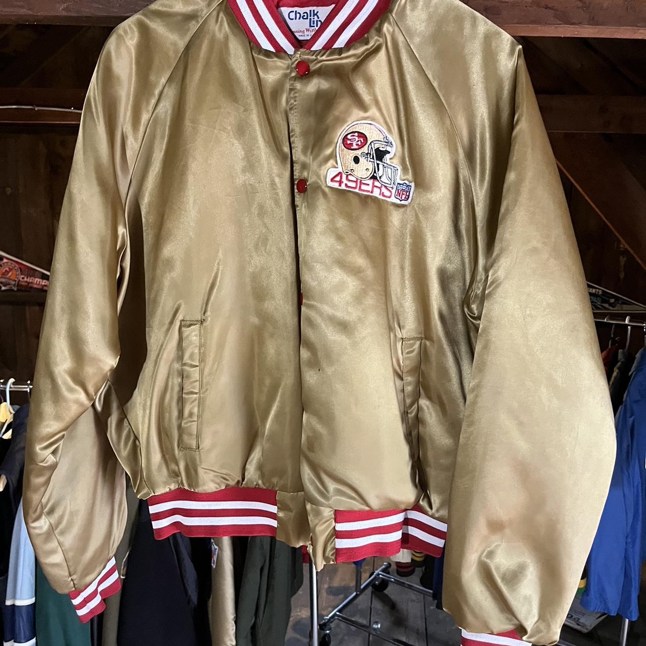 VTG '90S S.F. 49ERS LEATHER/SATIN JACKET