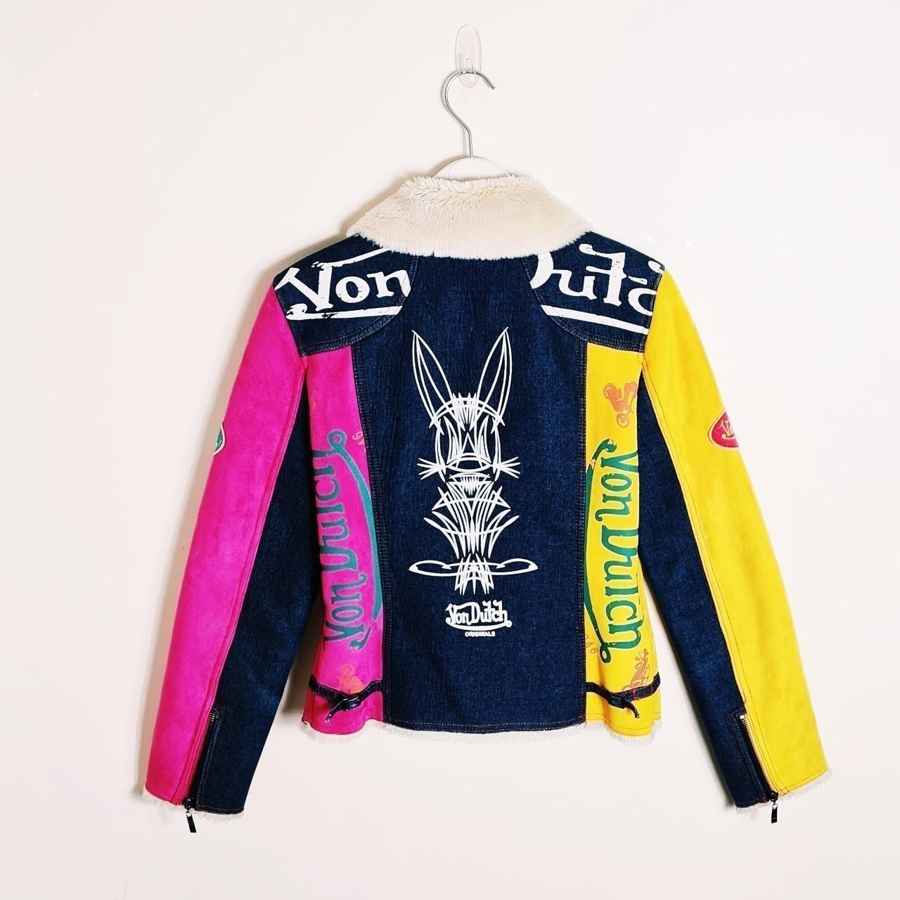 vintage Y2K 2000s Von Dutch multicolor spliced denim | Depop