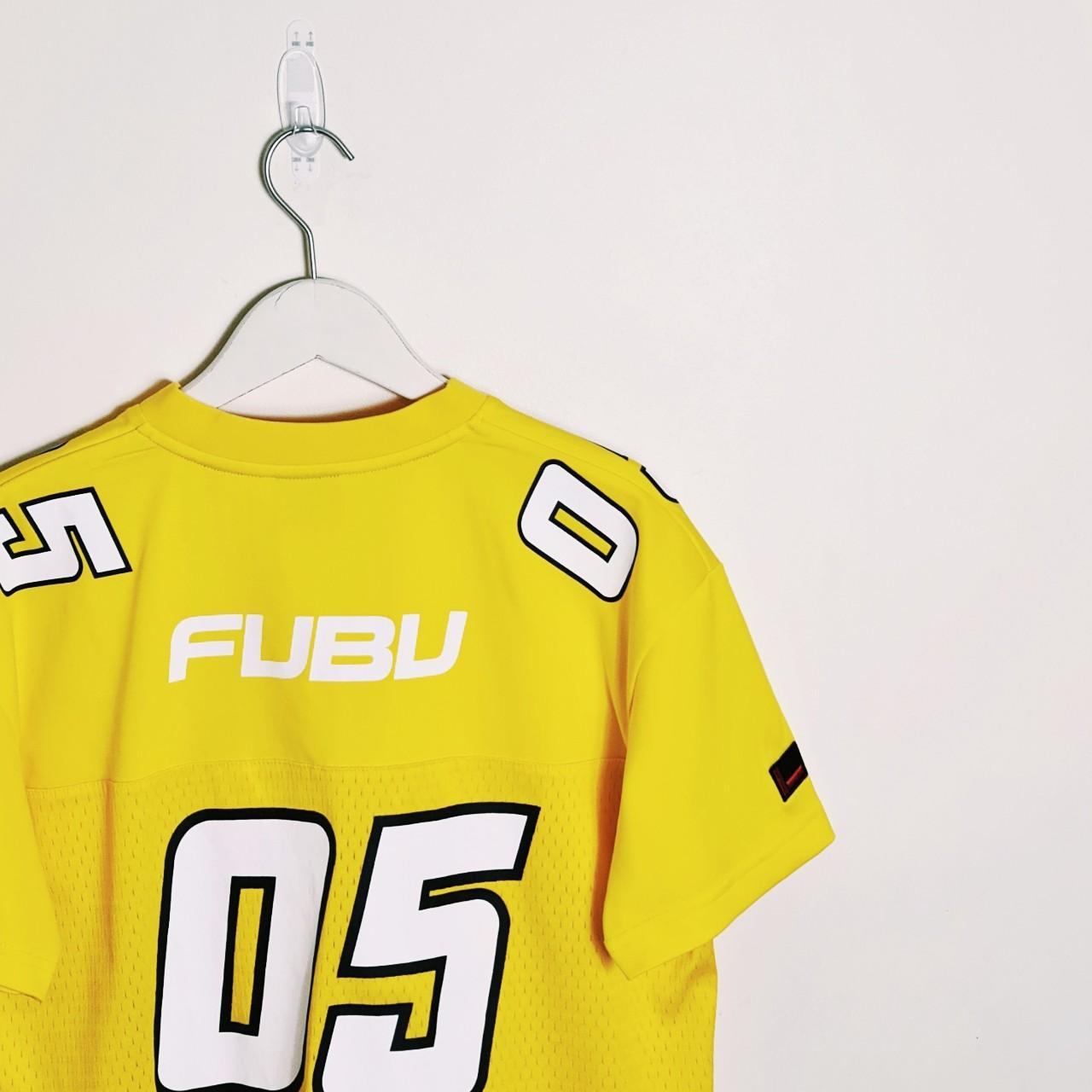 vintage y2k yellow and white Fubu jersey. FUBU 05... - Depop