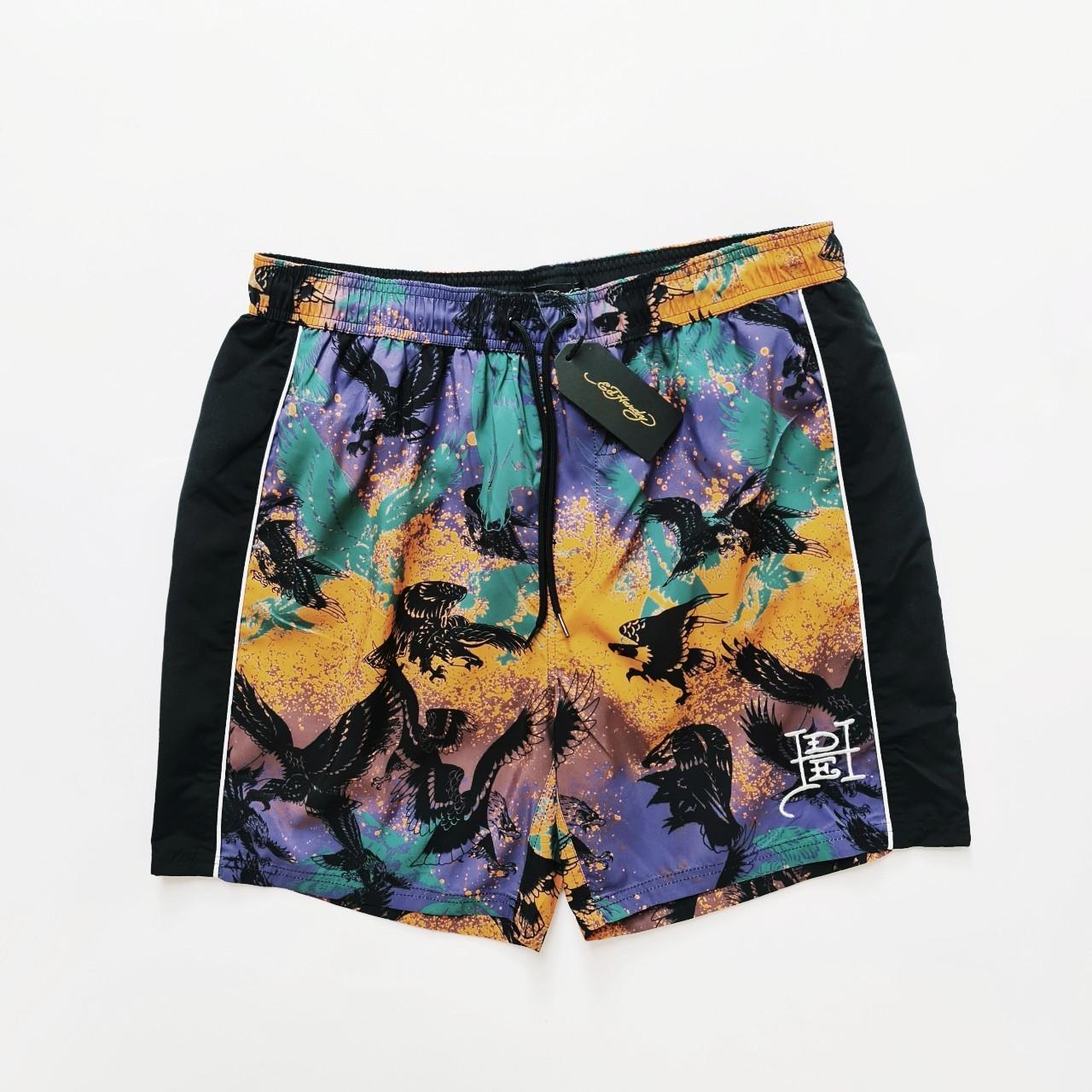 BRAND NEW ED HARDY SWIM SHORTS vintage black. Depop