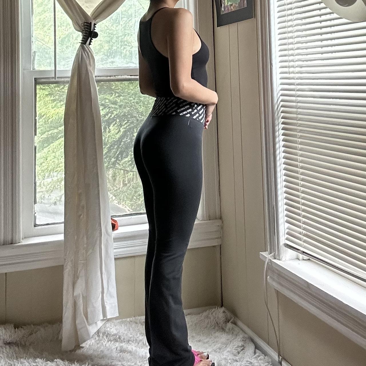 Victoria's Secret workout pants with mesh detail. - Depop