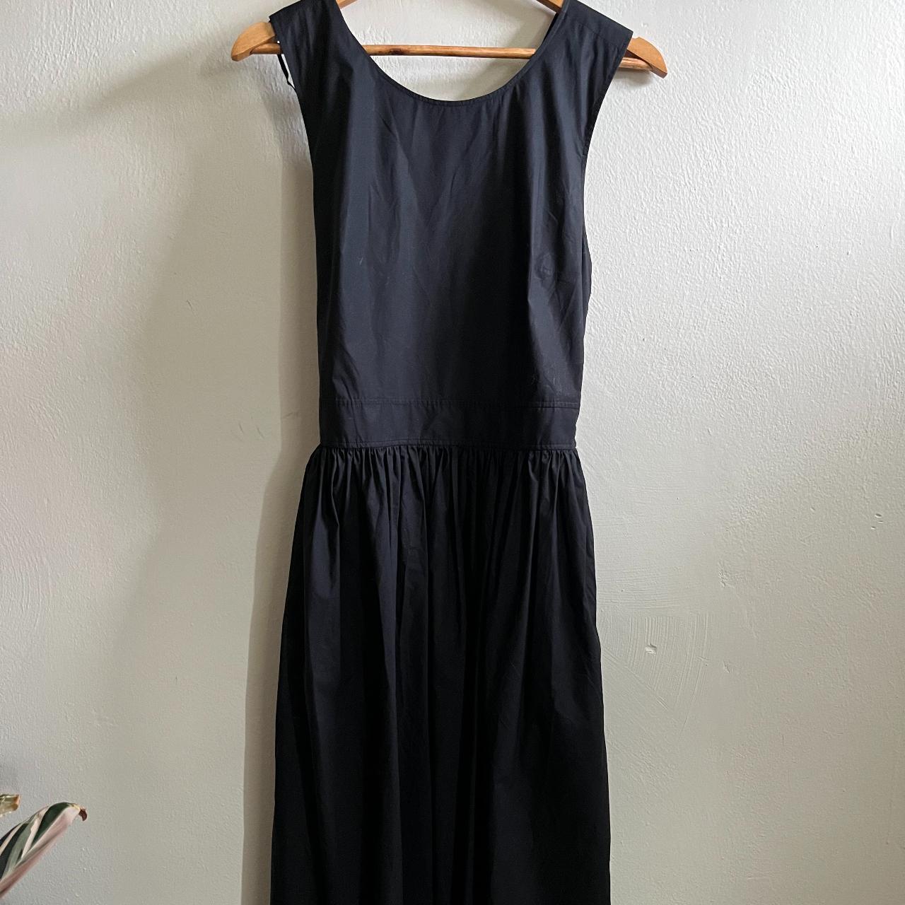 Nwot Cos Cross Back Midi Dress Cotton Black Depop