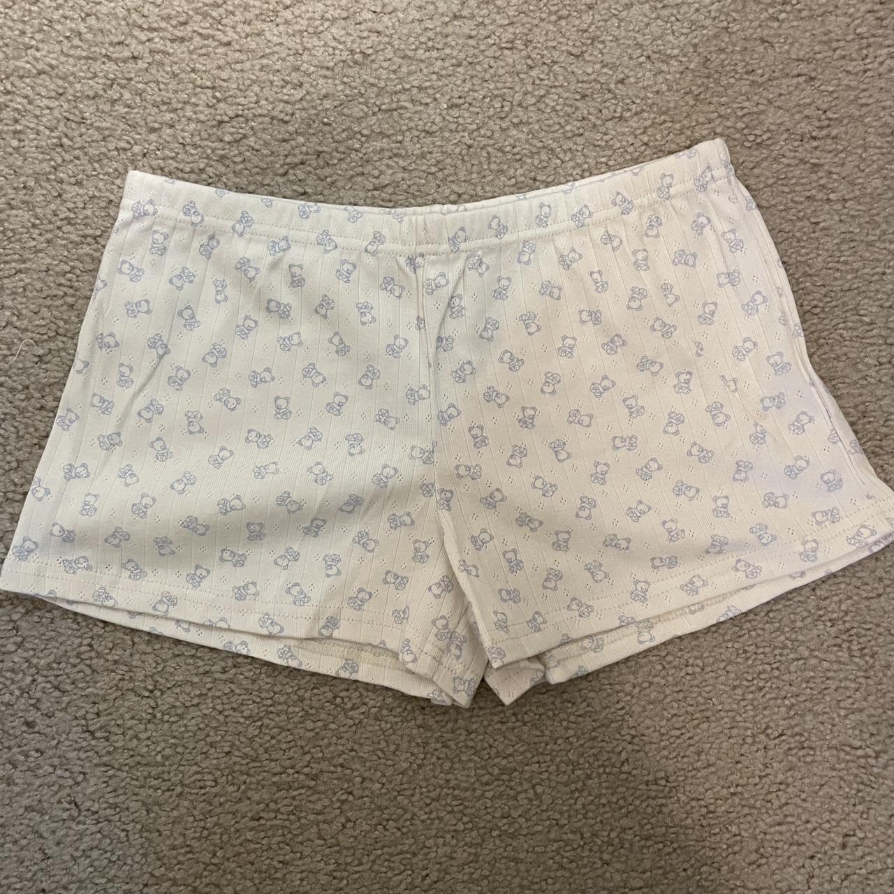 brandy melville cream bear shorts sleep boy pajama... - Depop