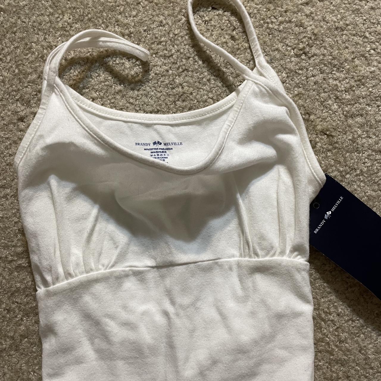 brandy melville white lace up back tank, bnwt john - Depop