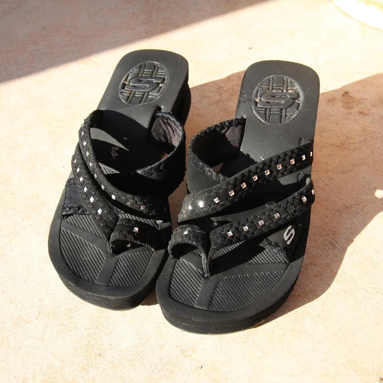 Skechers | Shoes | Womens Sandals Sketchers Size Black Strappy | Poshmark