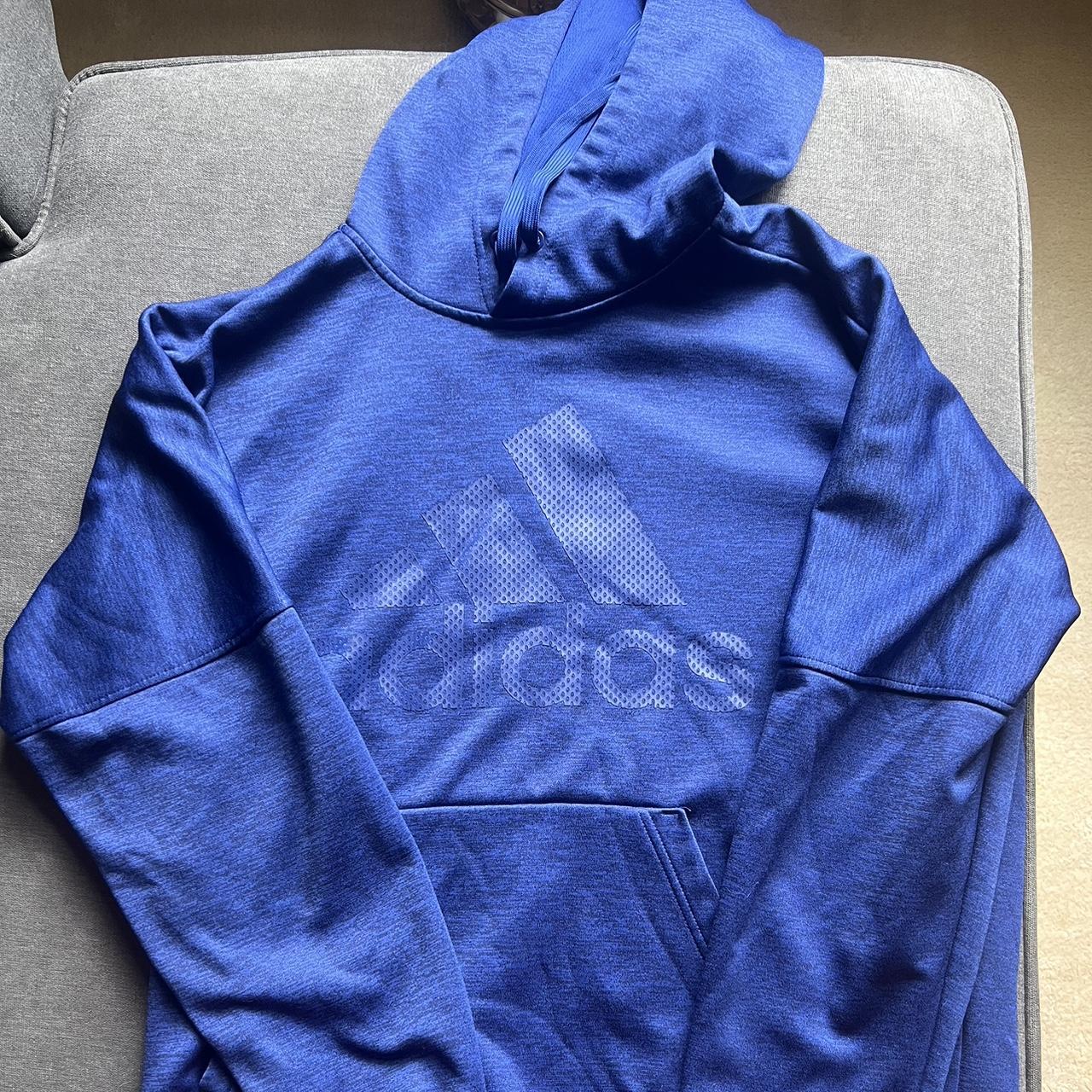 Adidas heather blue hoodie Athletic dri fit Depop