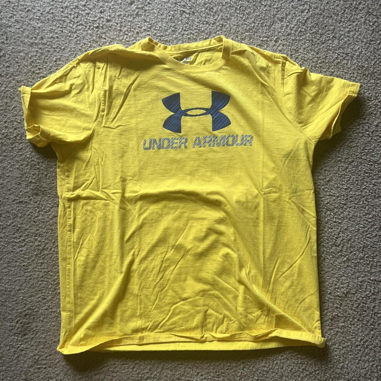 Yellow Under Armour tshirt - Great condition - - Depop