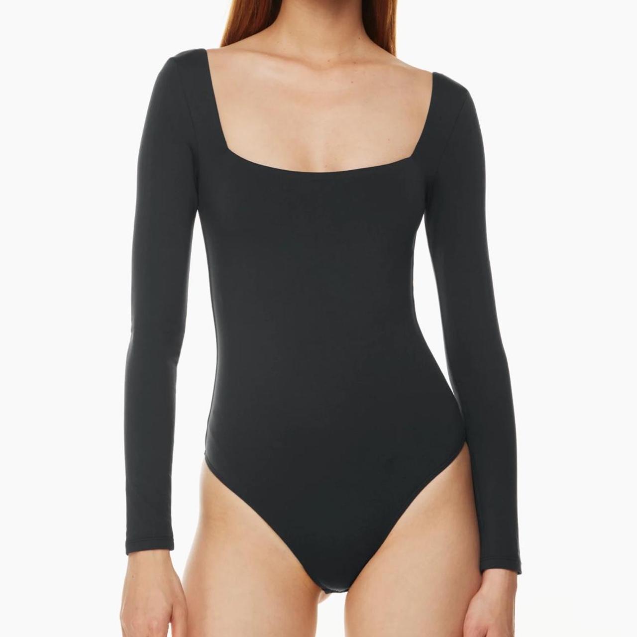 Aritzia Women's Black Bodysuit Depop