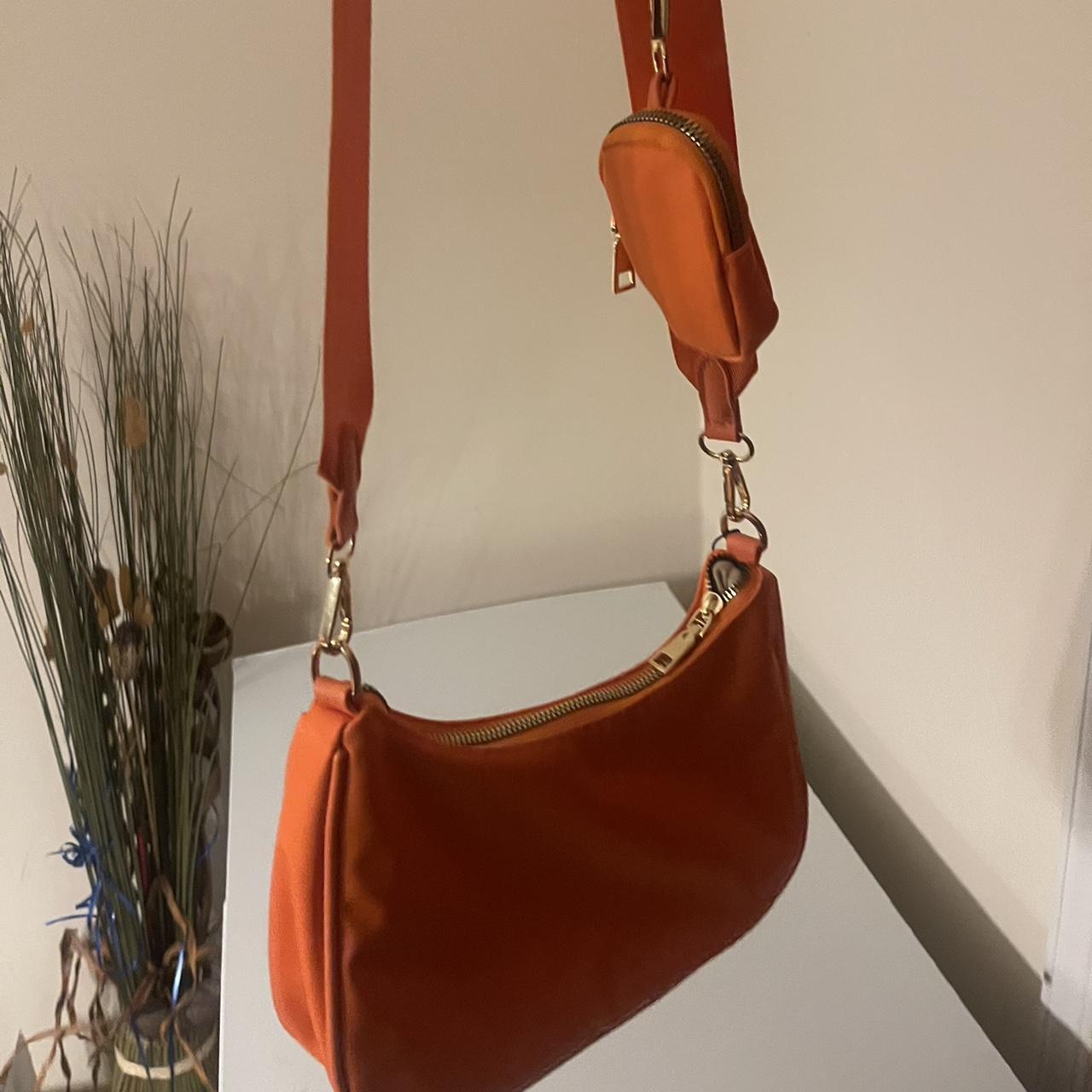 orange crossbody purse never worn #orange... - Depop