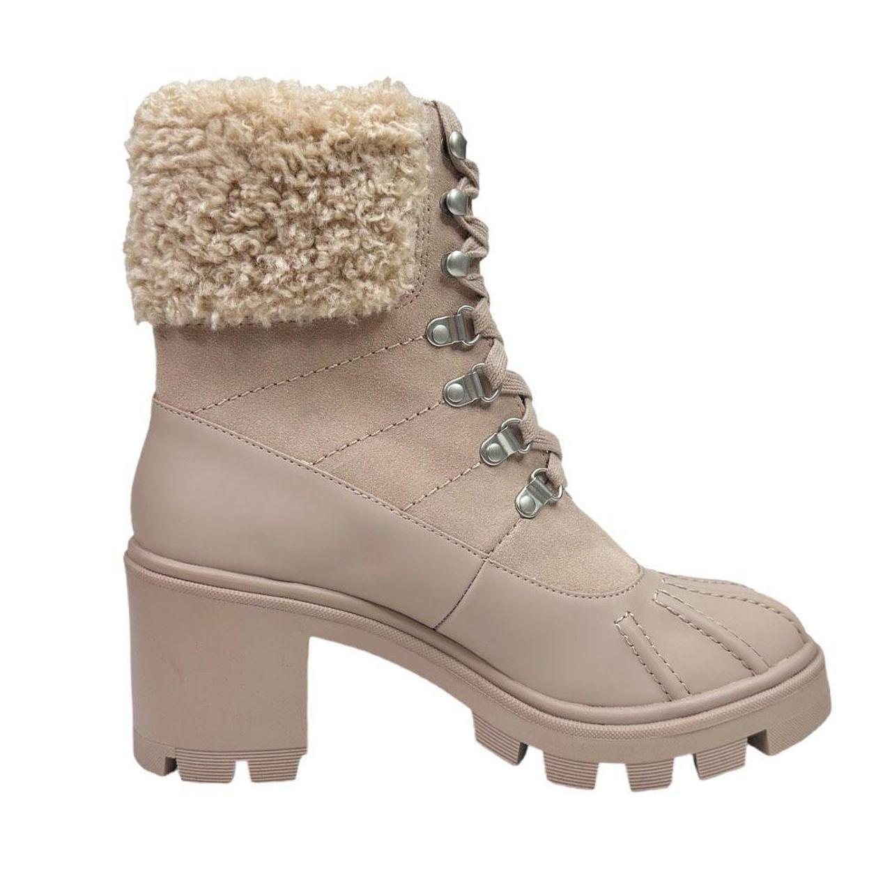 Faux fur shop trim combat boots