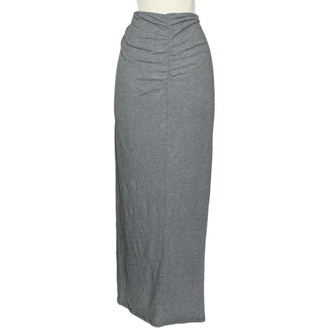 NWT Skims soft lounge RUCHED LONG SKIRT in Heather grey/gray
