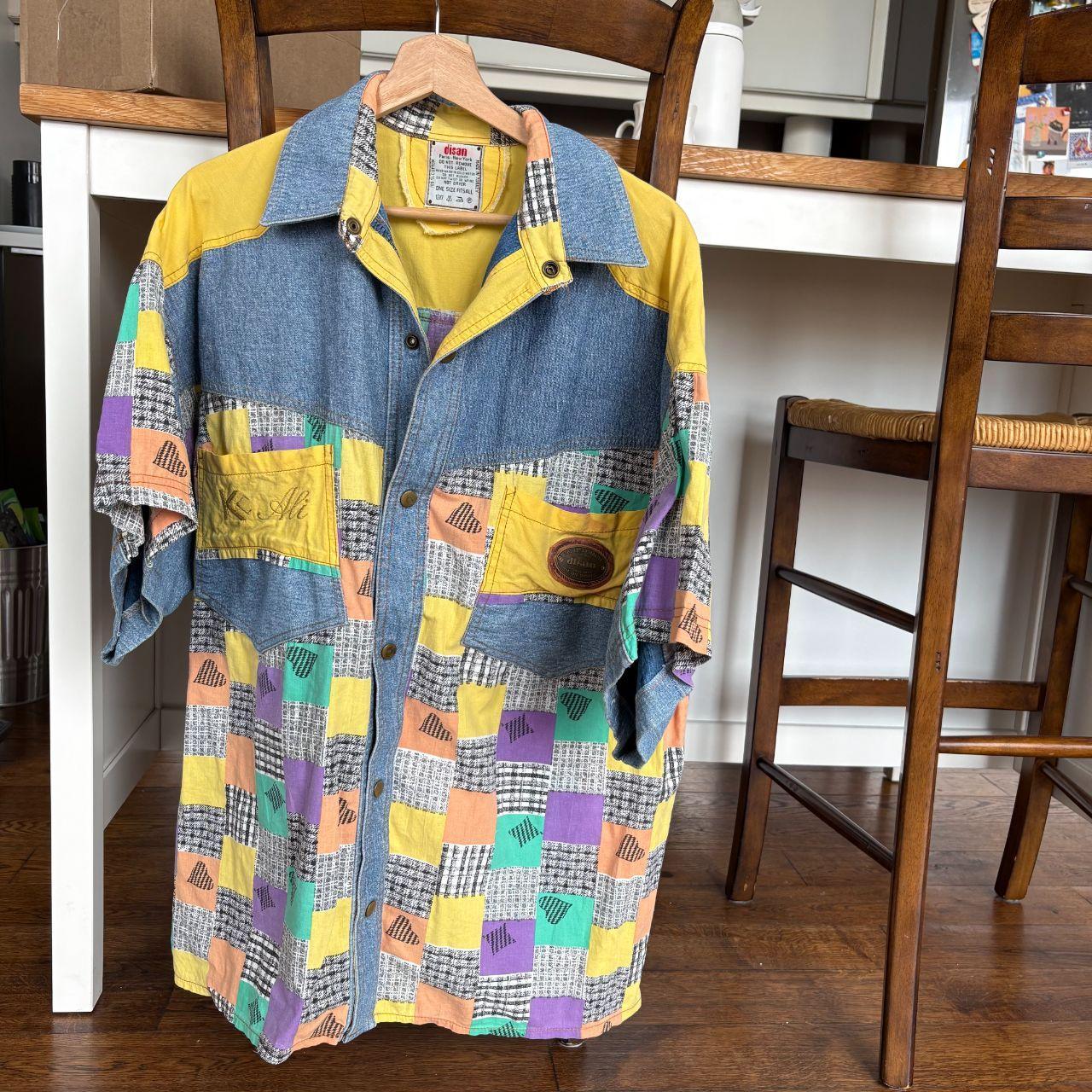 Source Unknown Men's Shacket Jacket - Multi/Yello… - image 3