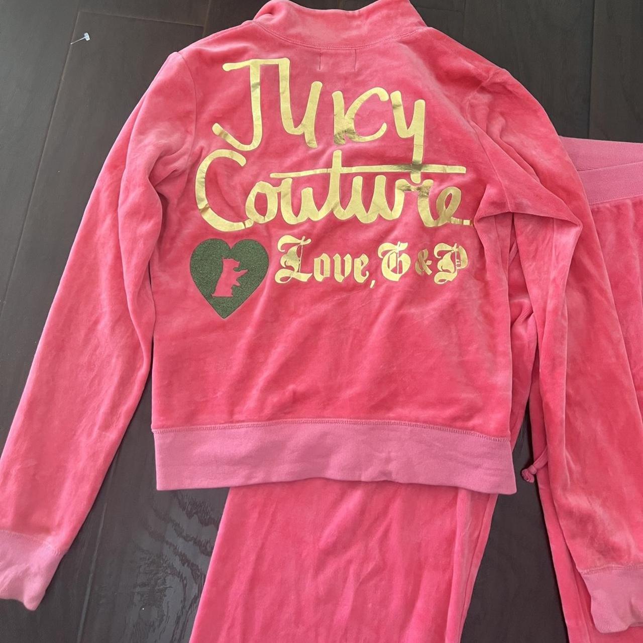 vintage y2k pink juicy couture velour tracksuit,... - Depop