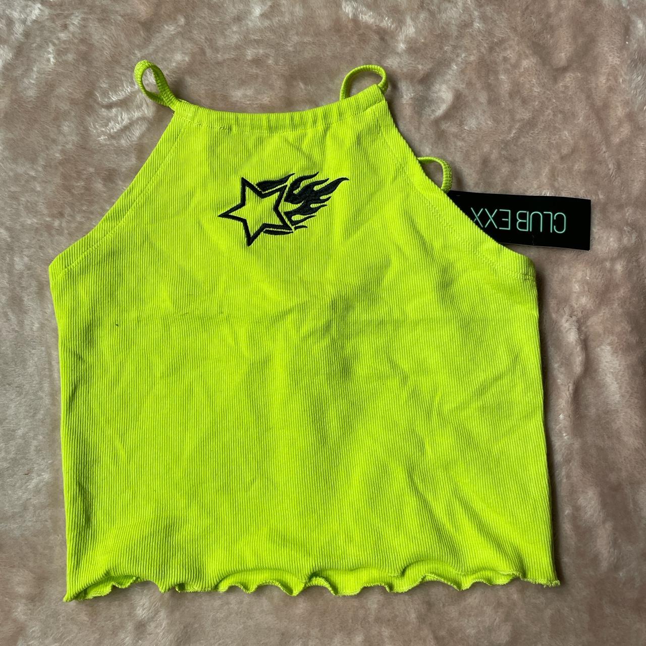 Lime Green Halter Crop Top Depop