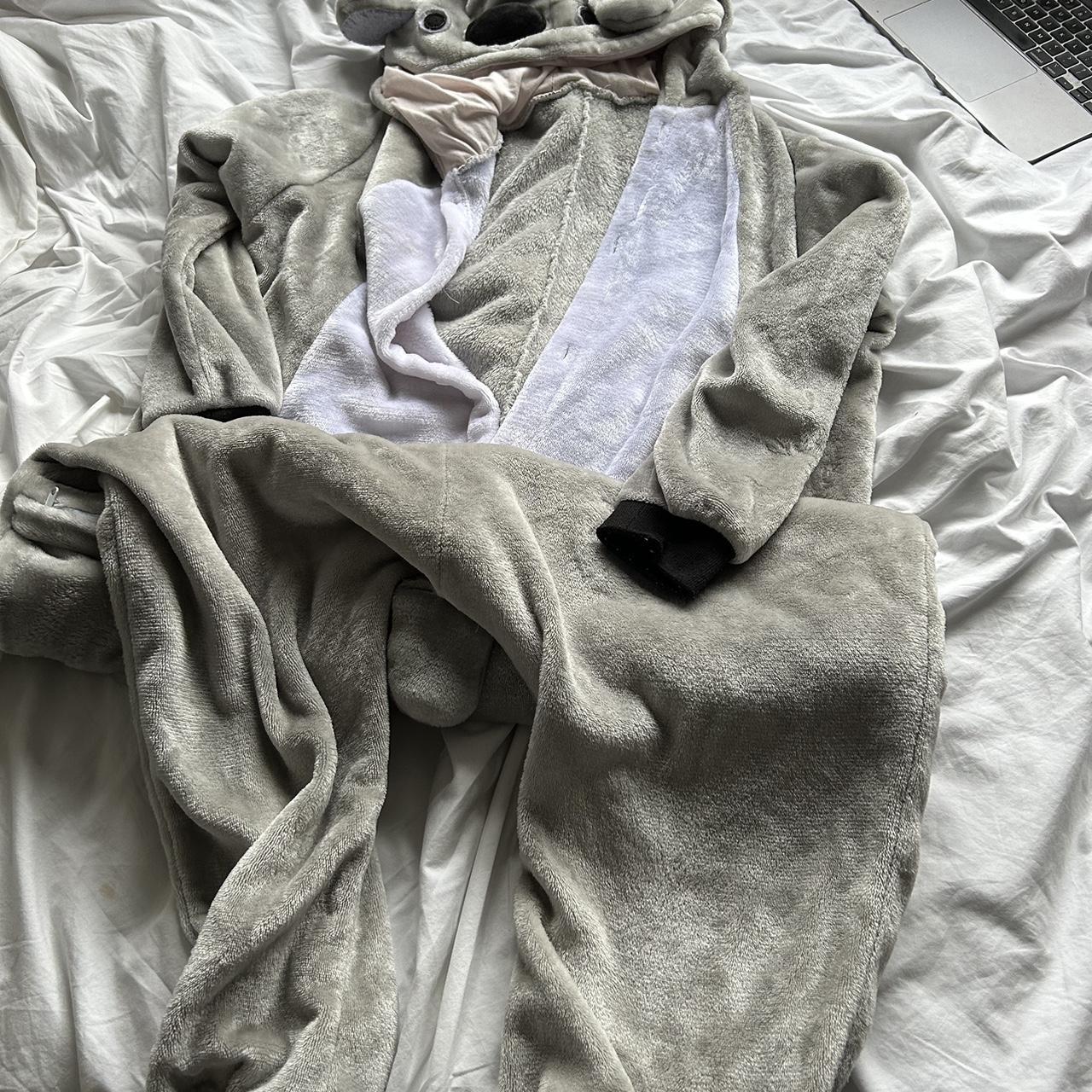 Koala Onesie in Velour for Girls - light grey