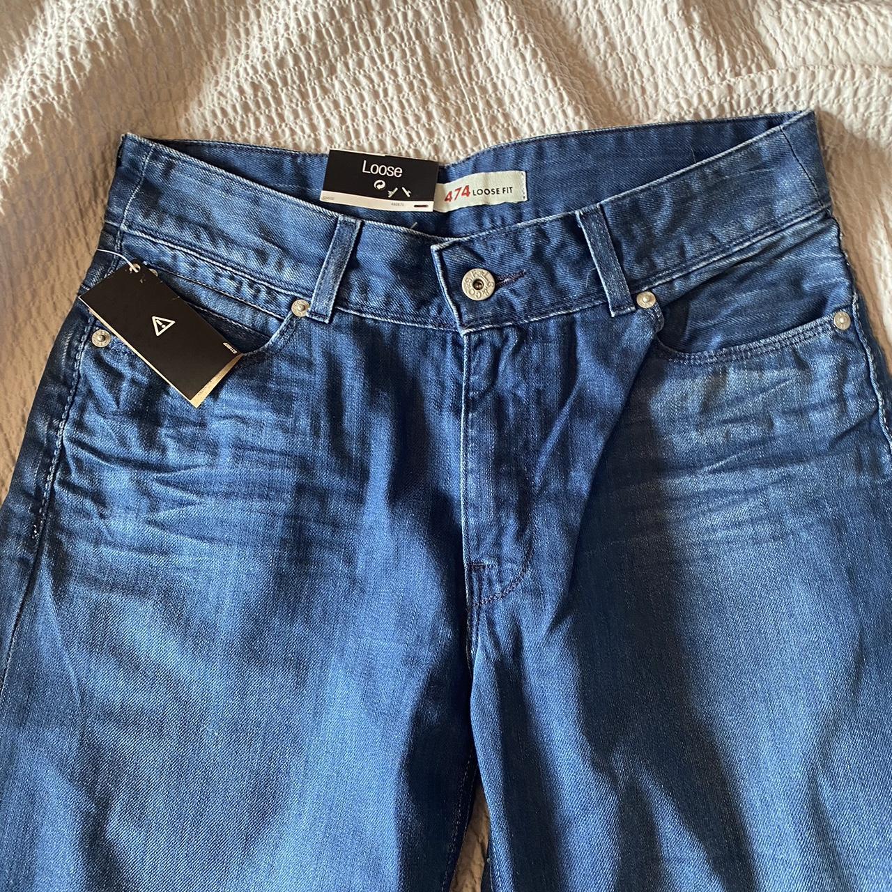 Levi s 474 loose fit parallel dark blue jeans W30 Depop