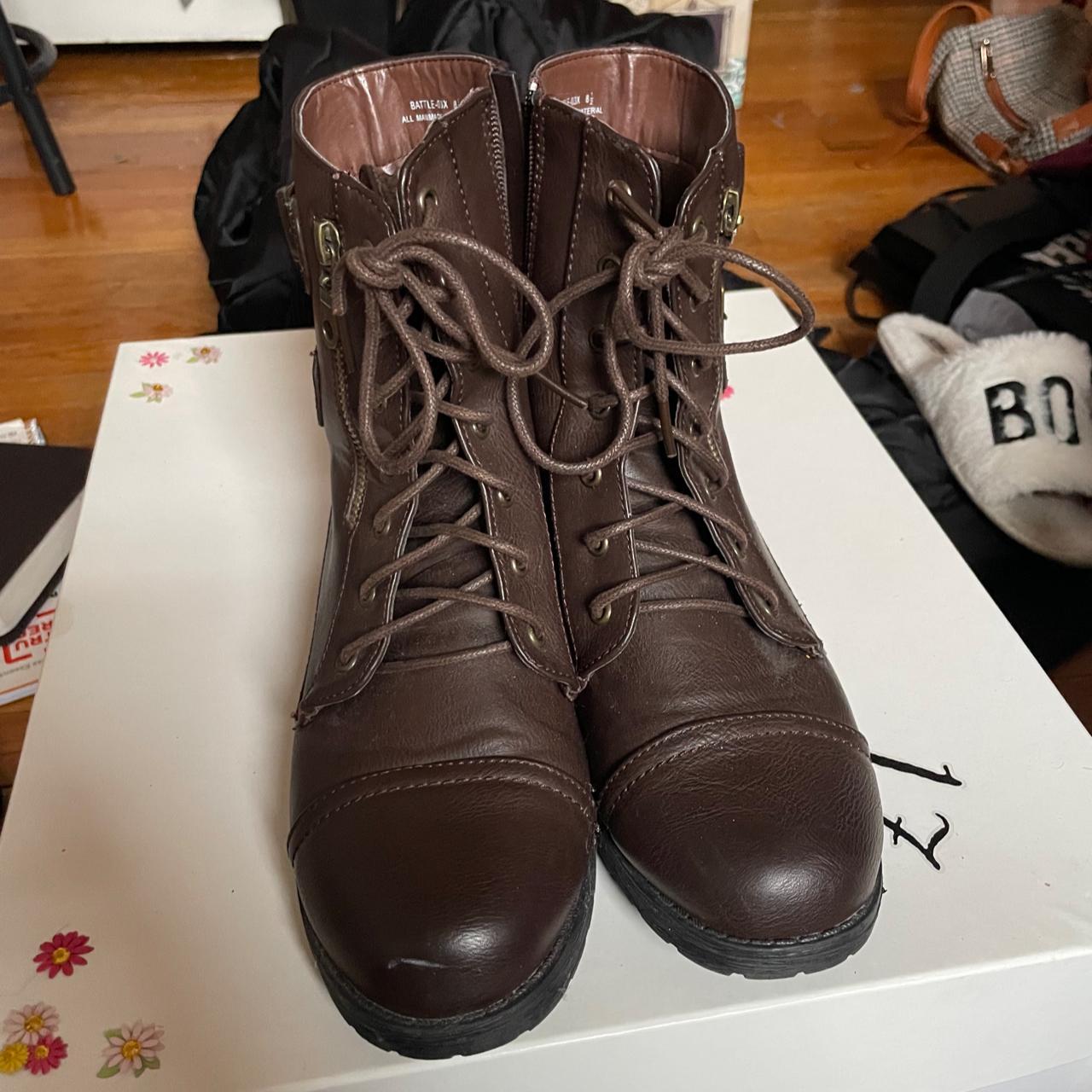 Bamboo lace up store boots