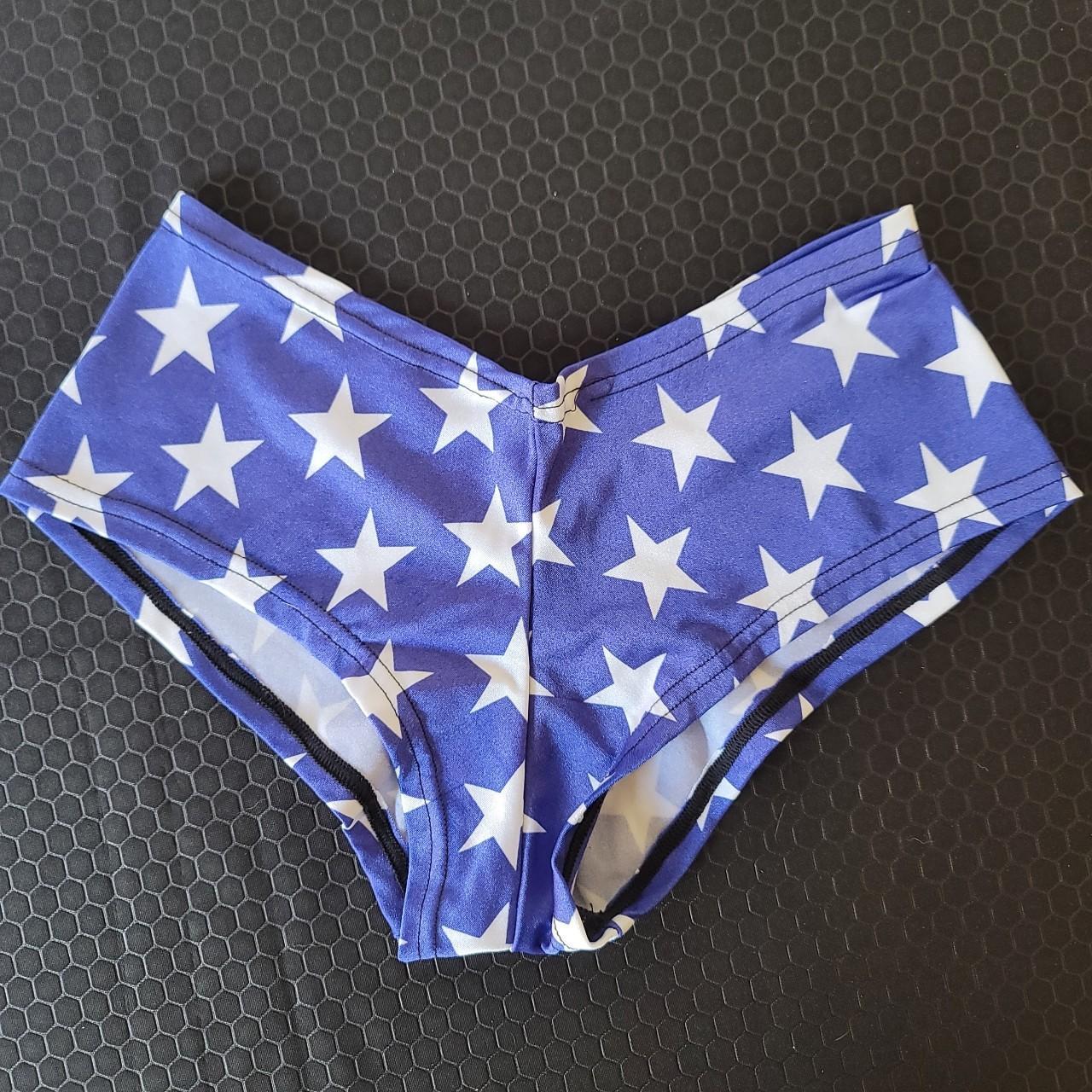 Blue stars cheeky booty shorts, XS Coquetry... Depop