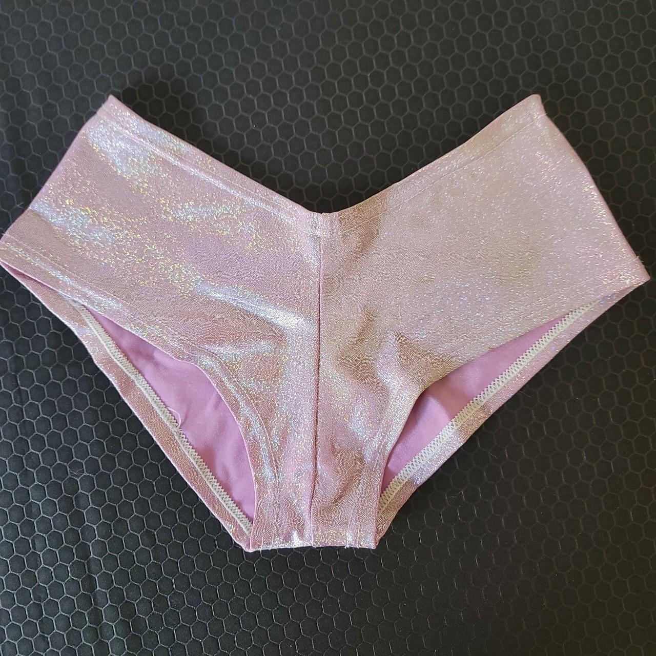 Holographic lavender cheeky booty shorts,... Depop