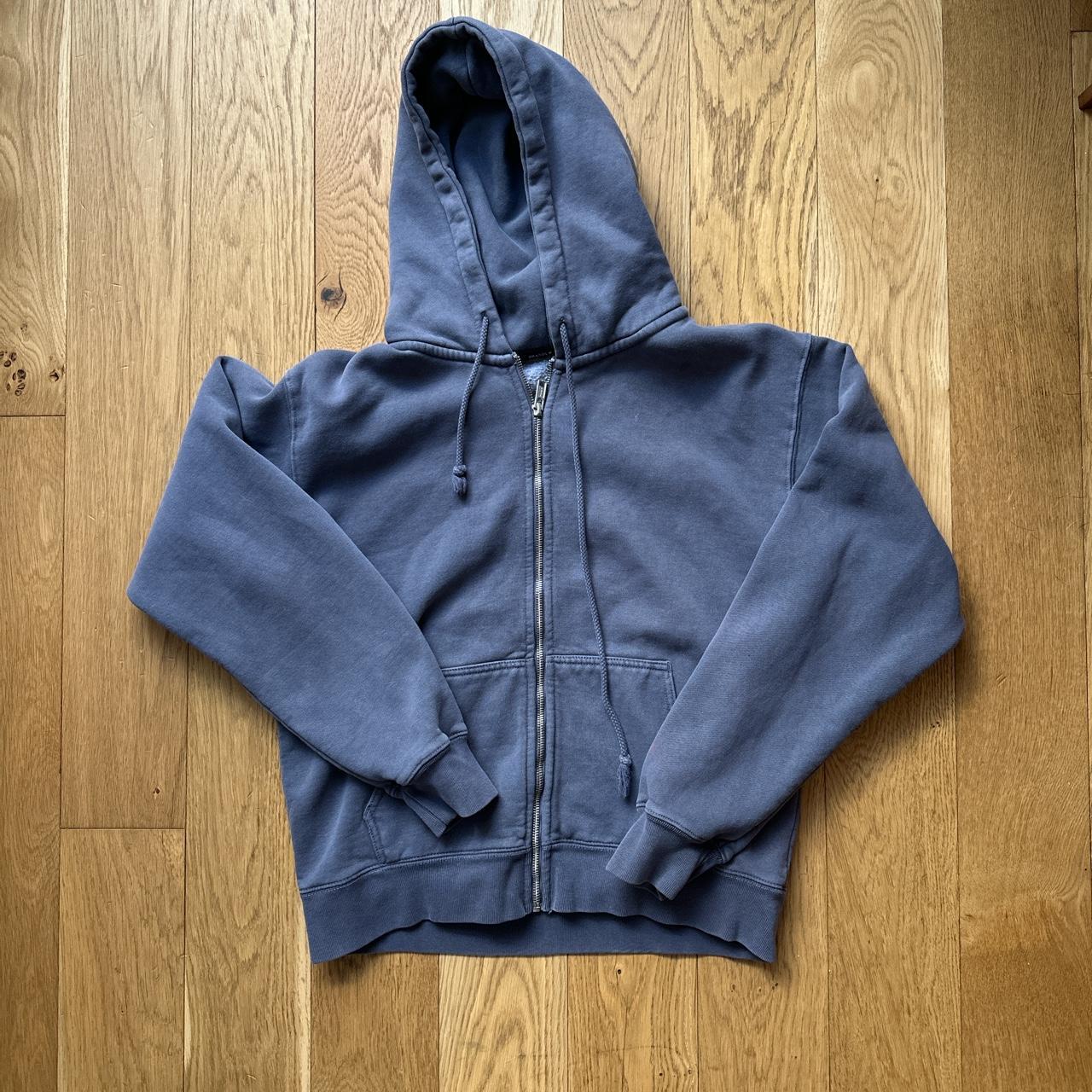 Brandy Melville zip up blue hoodie Small... Depop