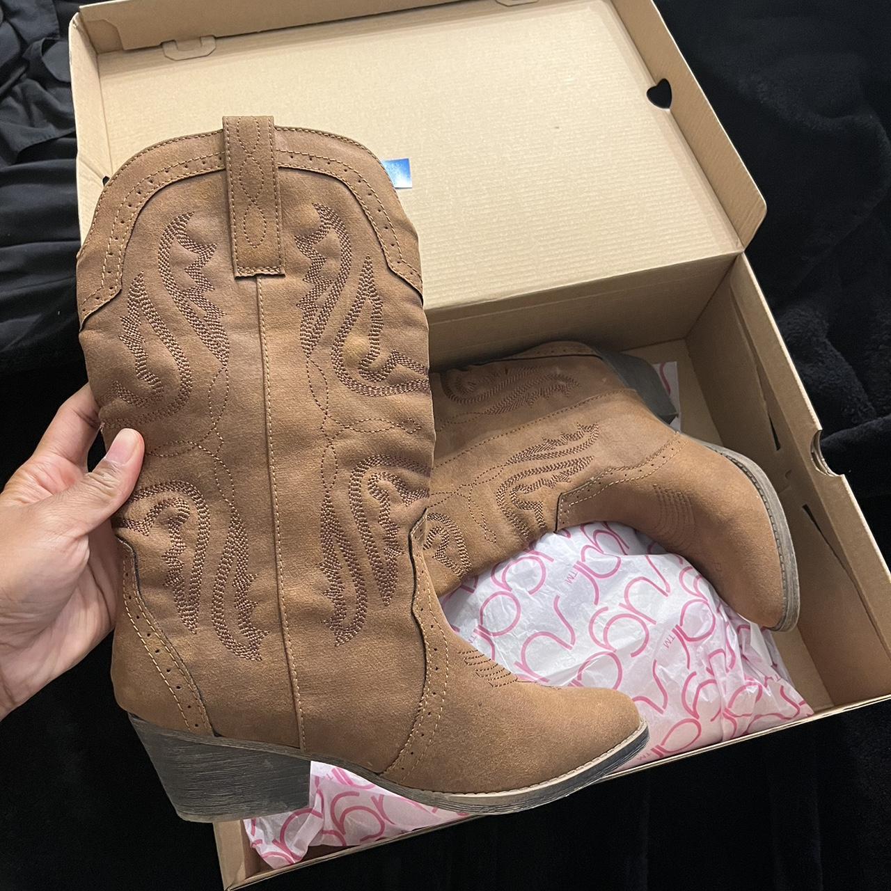 cowgirl boots Cognac tammy from sugar pop WORN... Depop