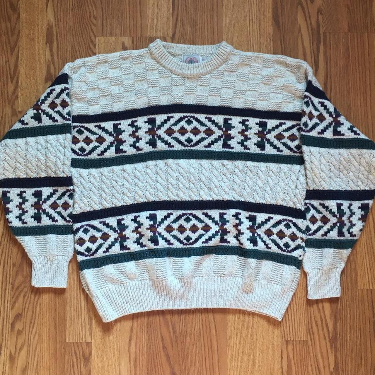 Vintage made in USA cape isle knitters sweater. In... - Depop