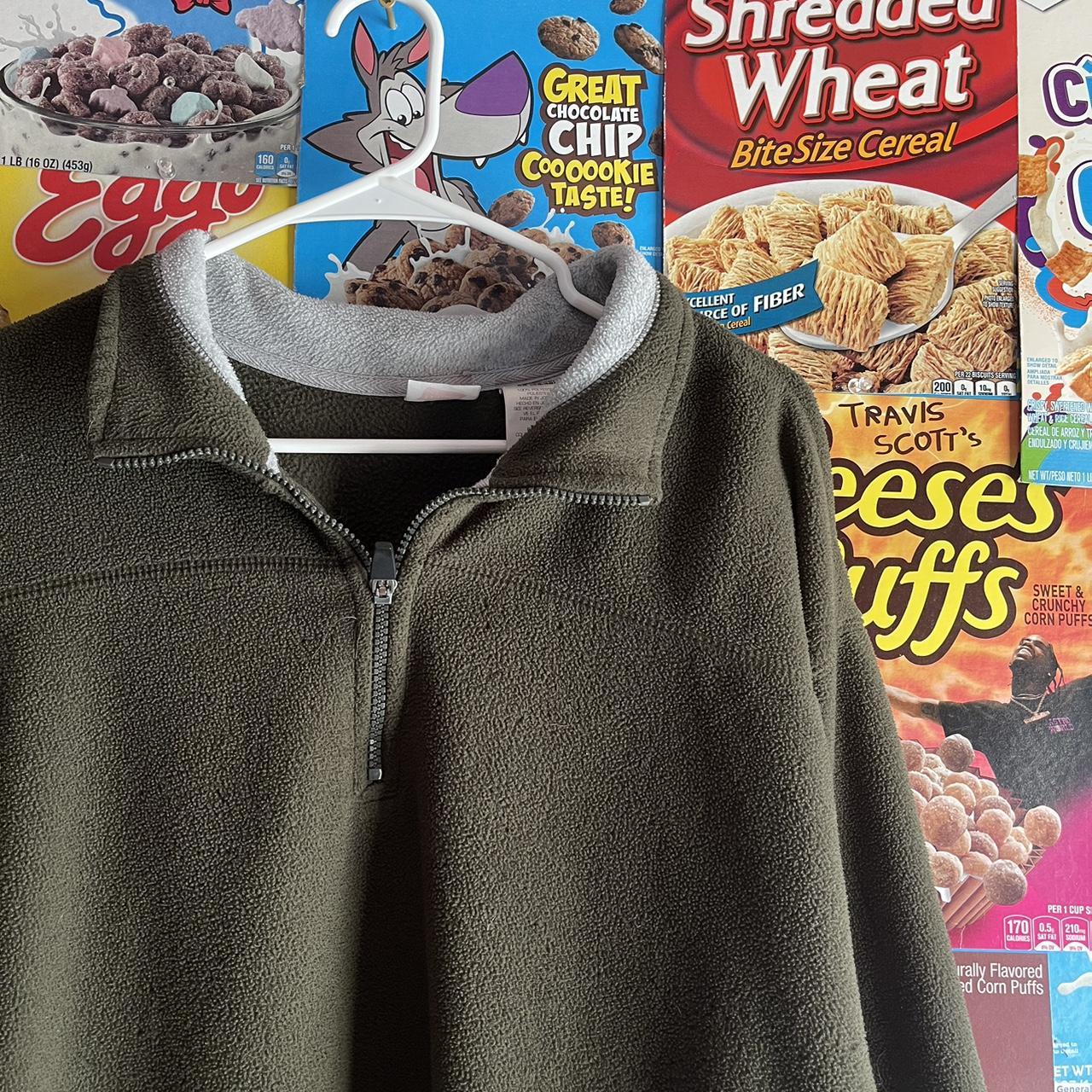 Essential Hanes Olive Green Quarter Zip Fleece... Depop