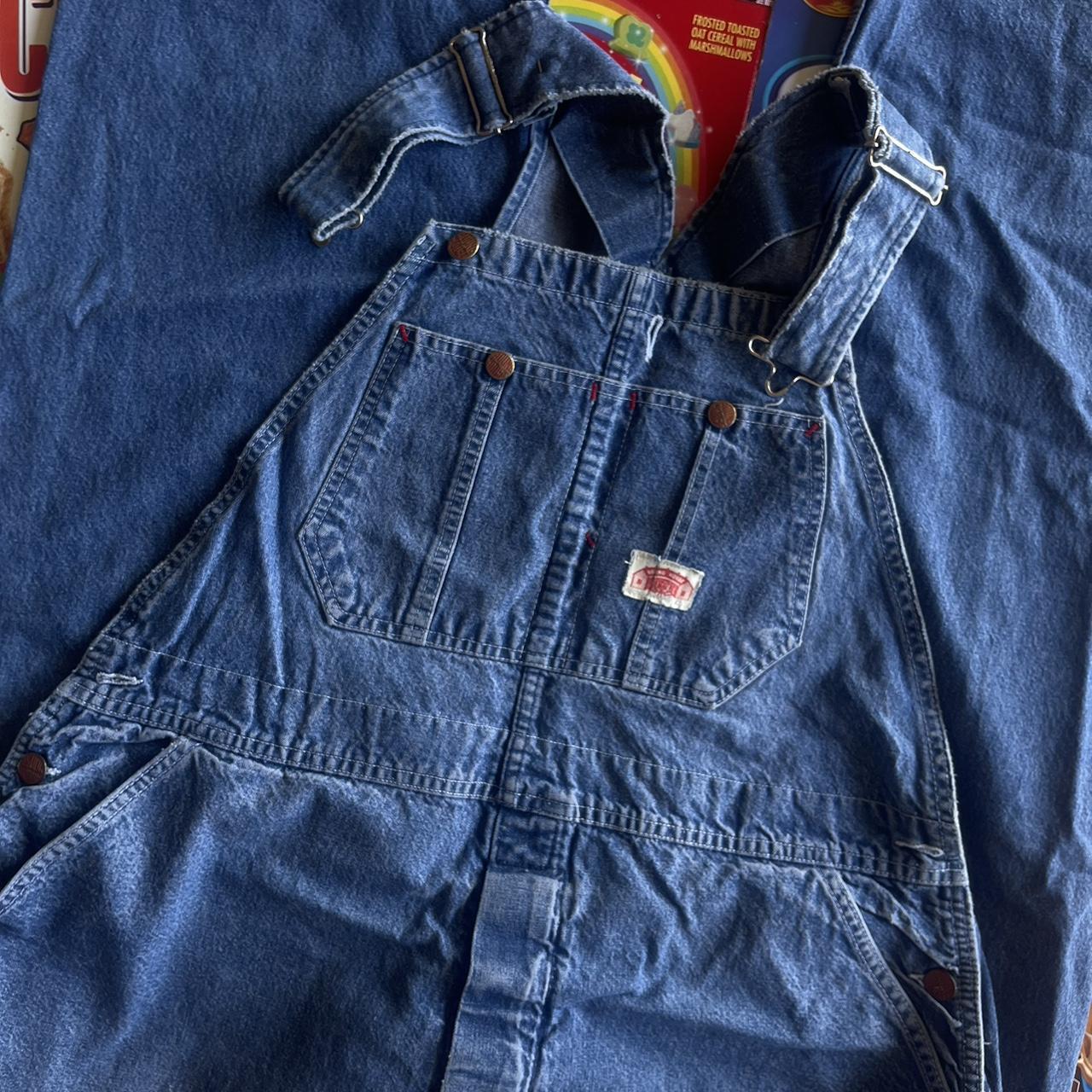 Vintage Round House USA Made Denim Overalls size... - Depop