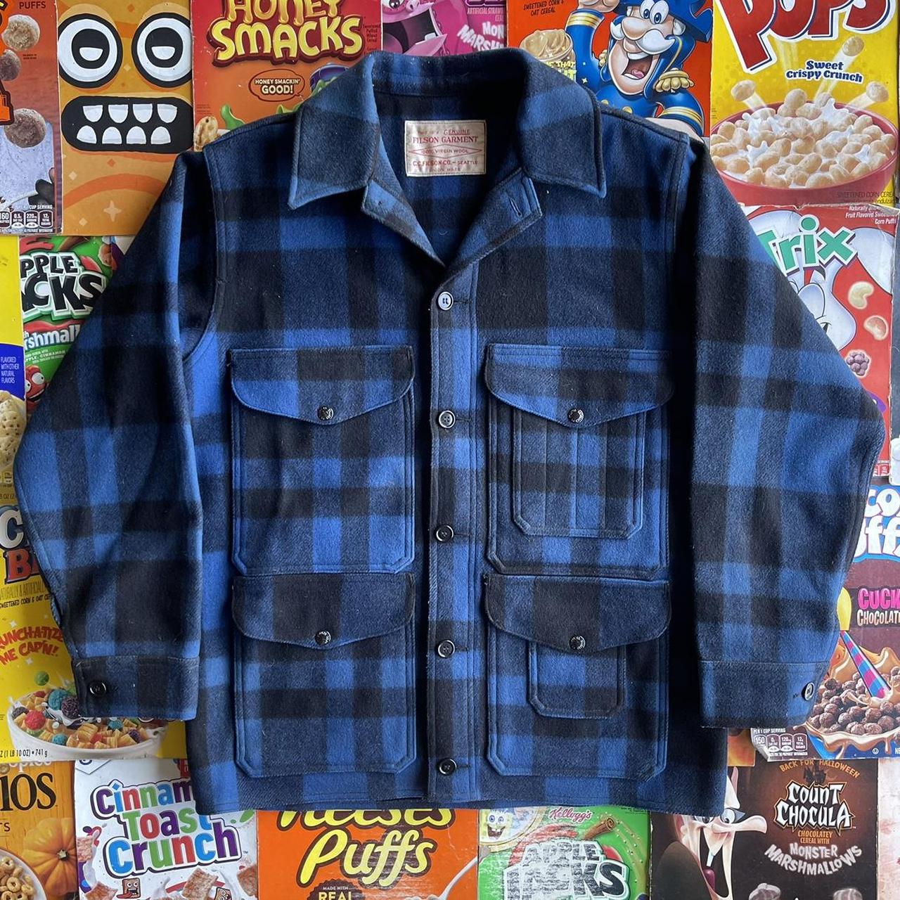 50s/60s Filson Blue Plaid Mackinaw Cruiser Union...