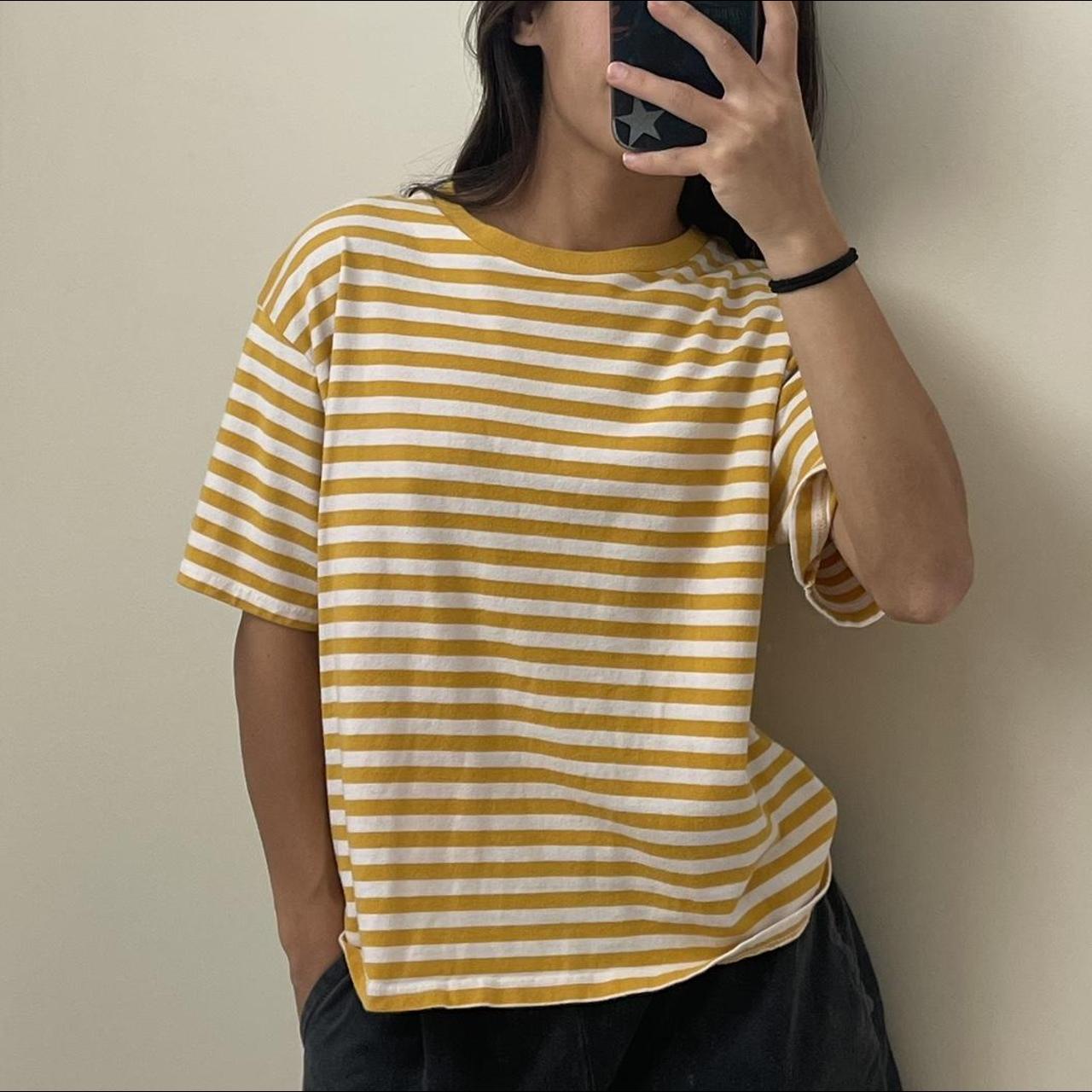 brandy melville yellow striped shirt