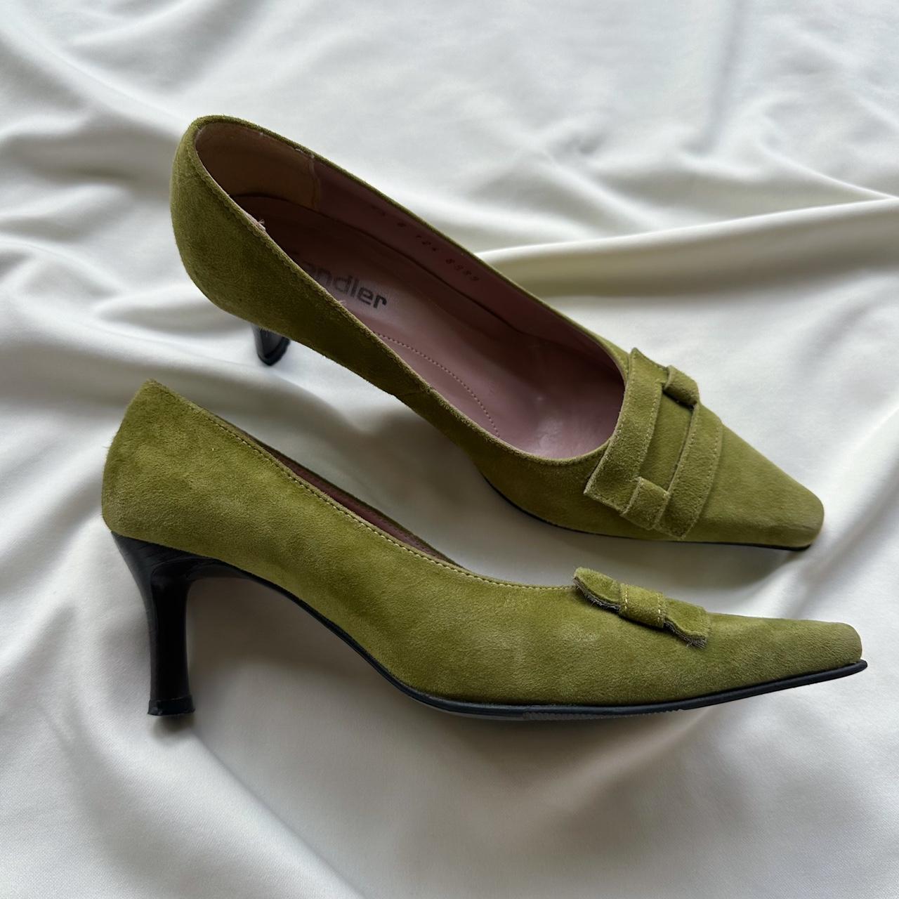 olive green kitten heels