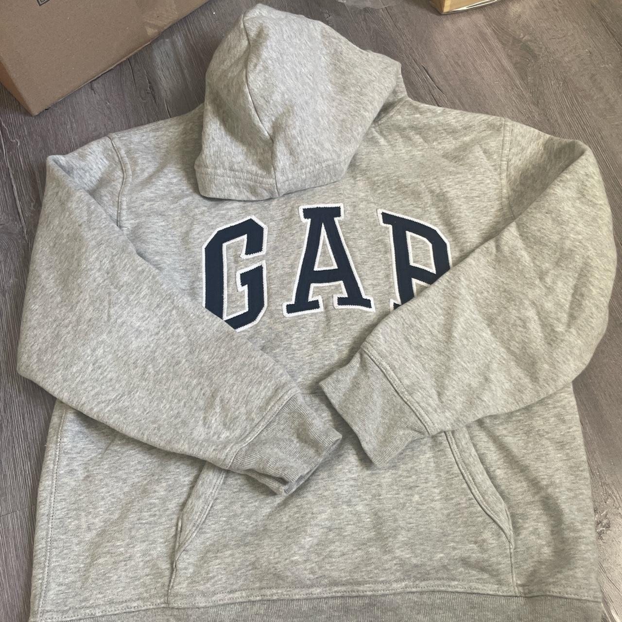 Grey and blue gap hoodie kids xxL (14-16) - Depop