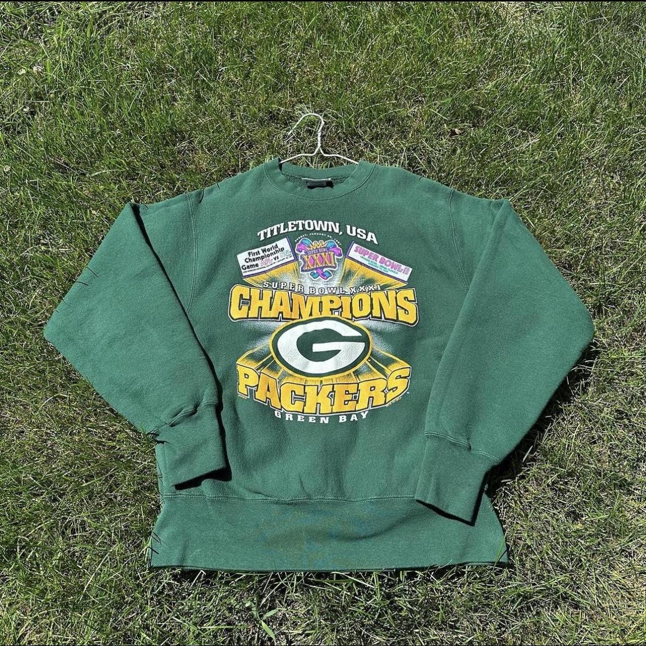 Vintage 90s Green Bay Packers White Titletown USA Sweatshirt