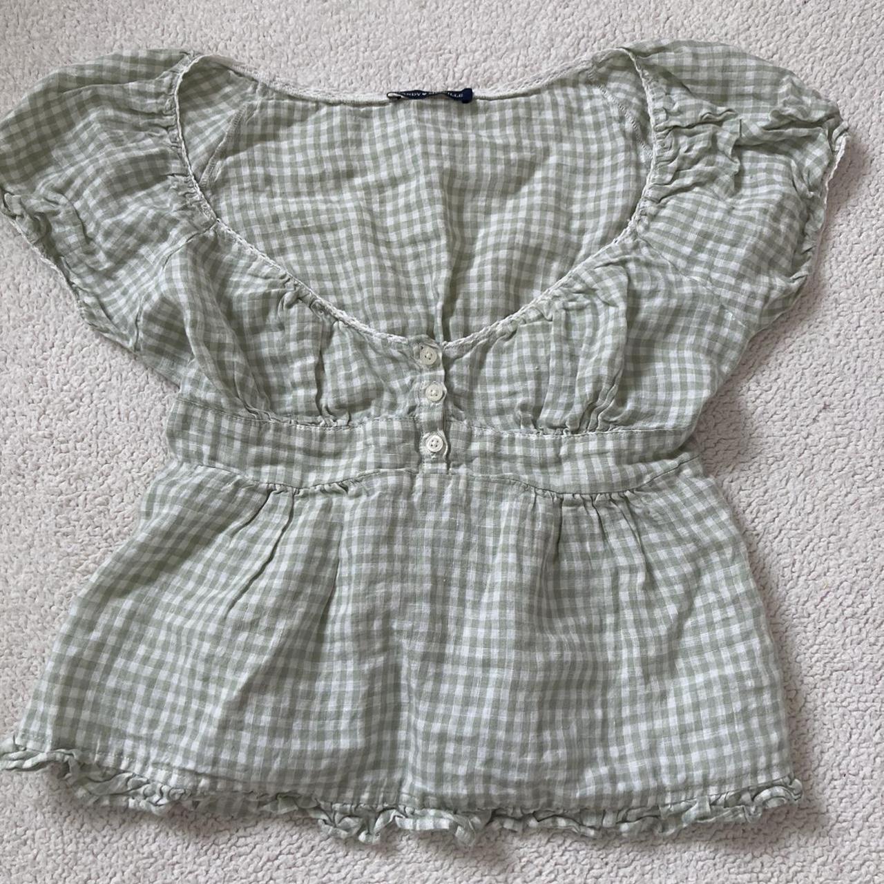 brandy melville green gingham blair... Depop