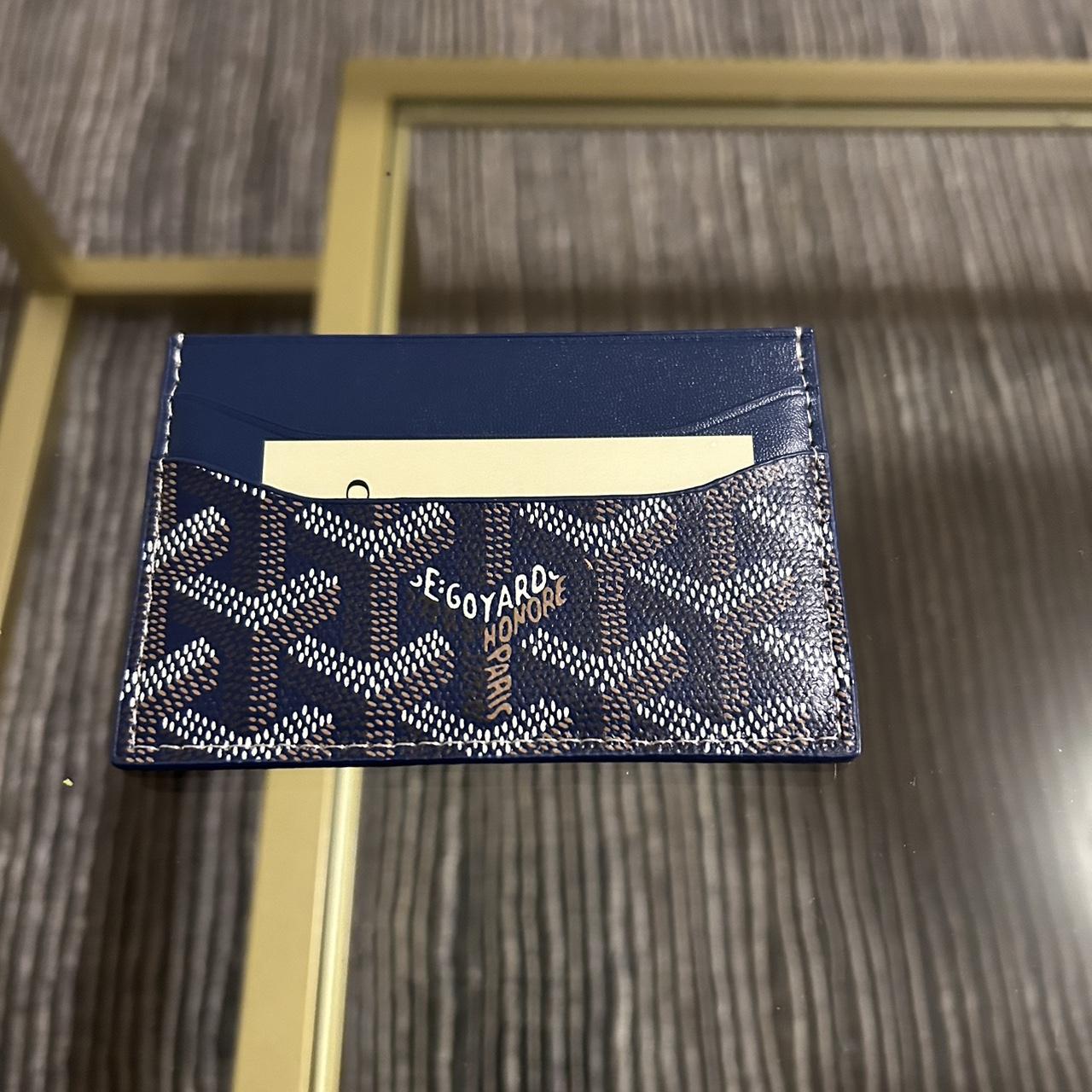 Goyard card hotsell holder blue