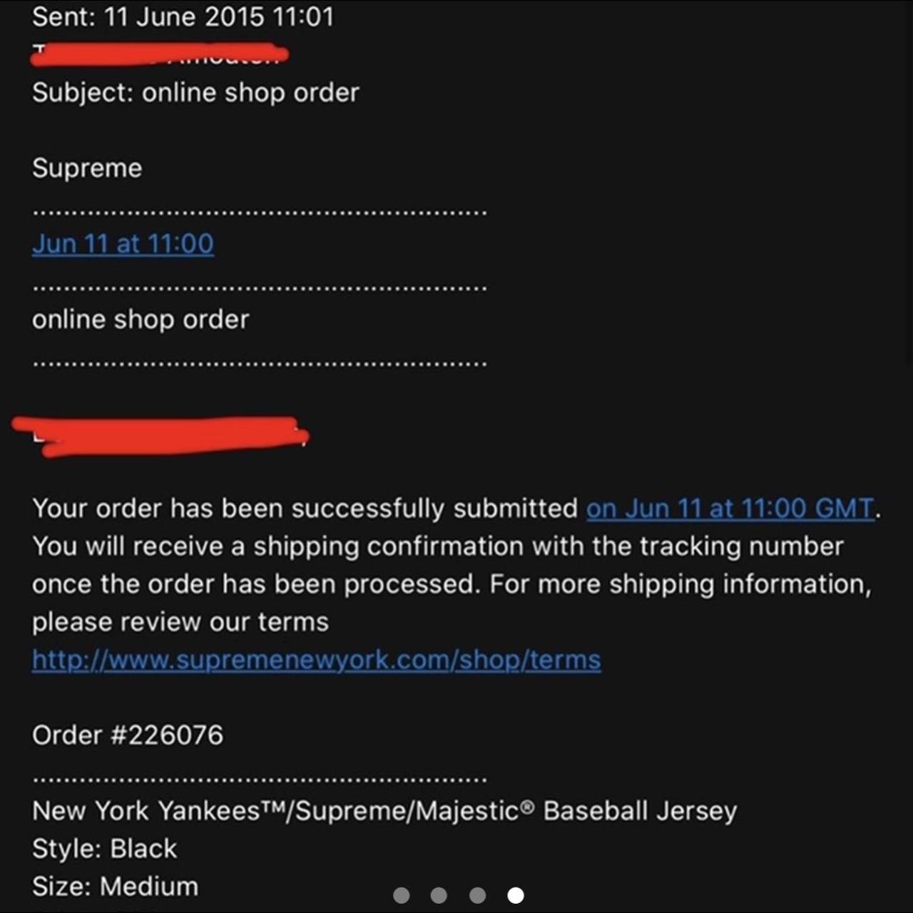 Supreme New York Yankees X Supreme Majestic Jersey